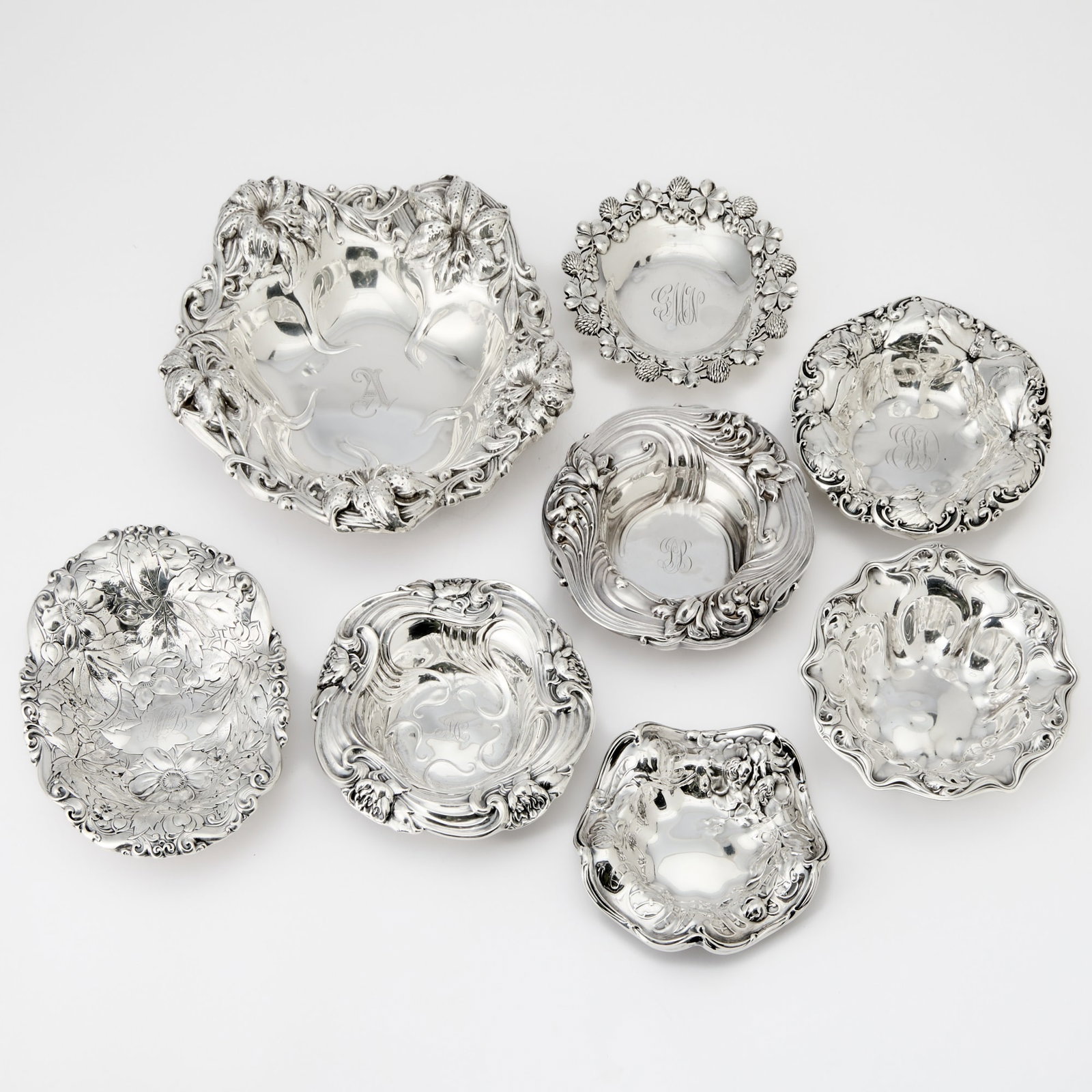 Group of Eight American Sterling Silver Bowls (1 of 12)