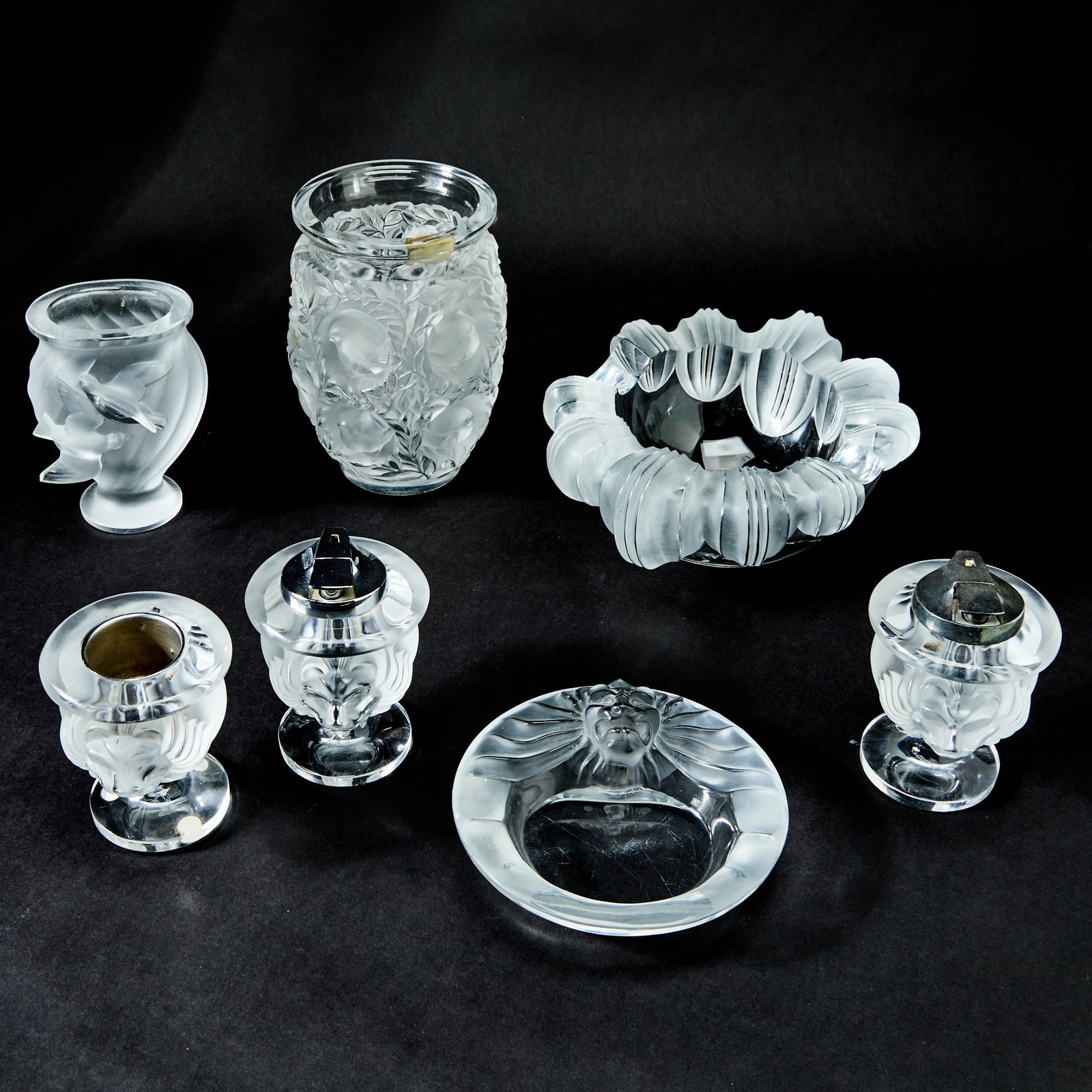 Seven Lalique Molded Glass Articles (1 of 8)