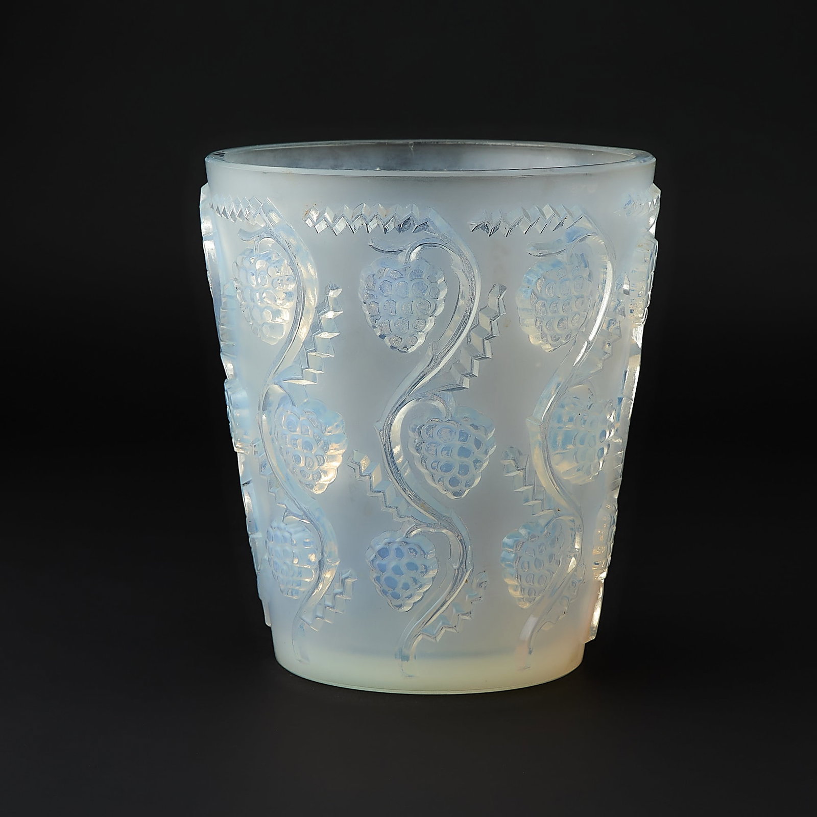 Lalique Molded Frosted Glass Vase: Muscat (1 of 4)
