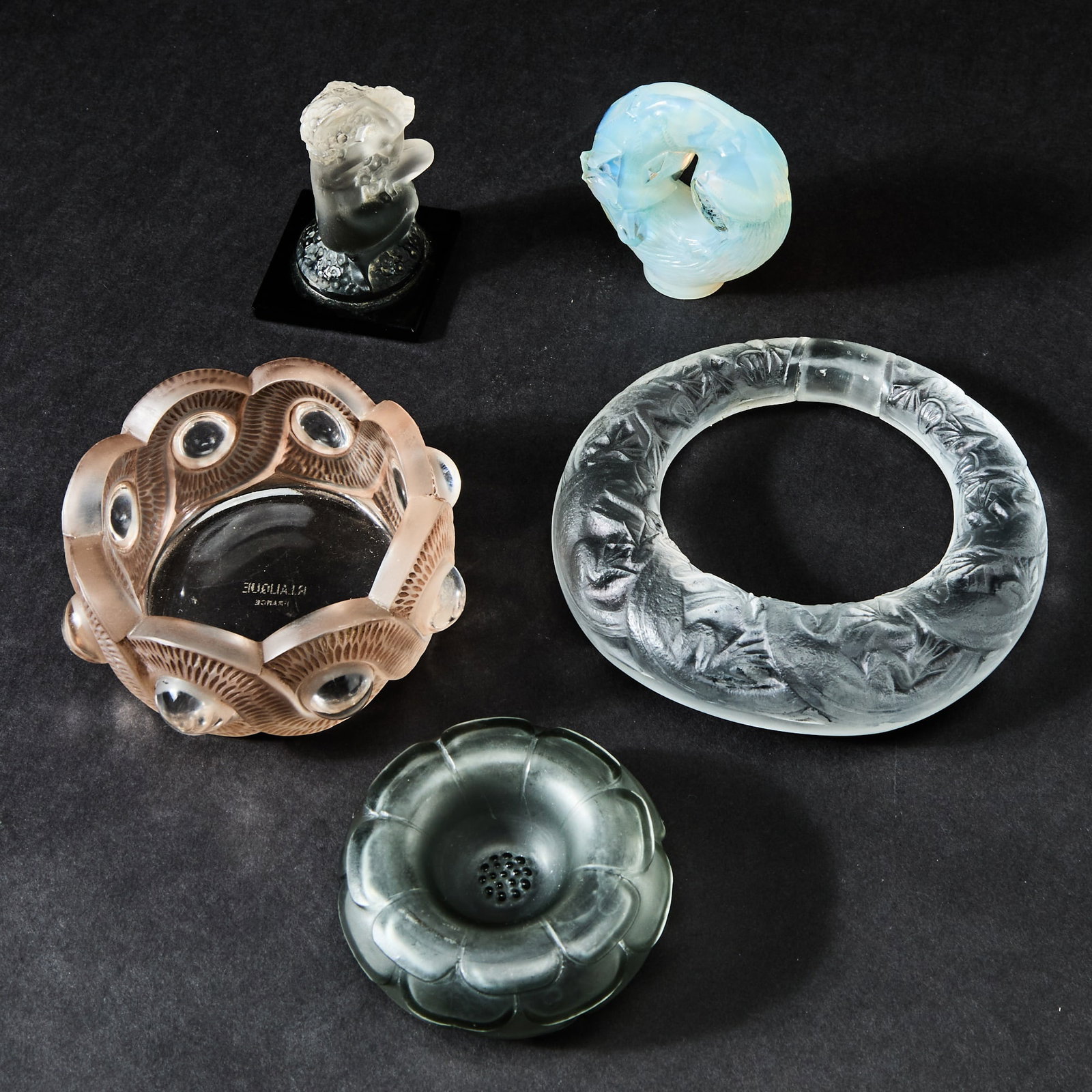 Five Lalique Molded Glass Articles (1 of 6)