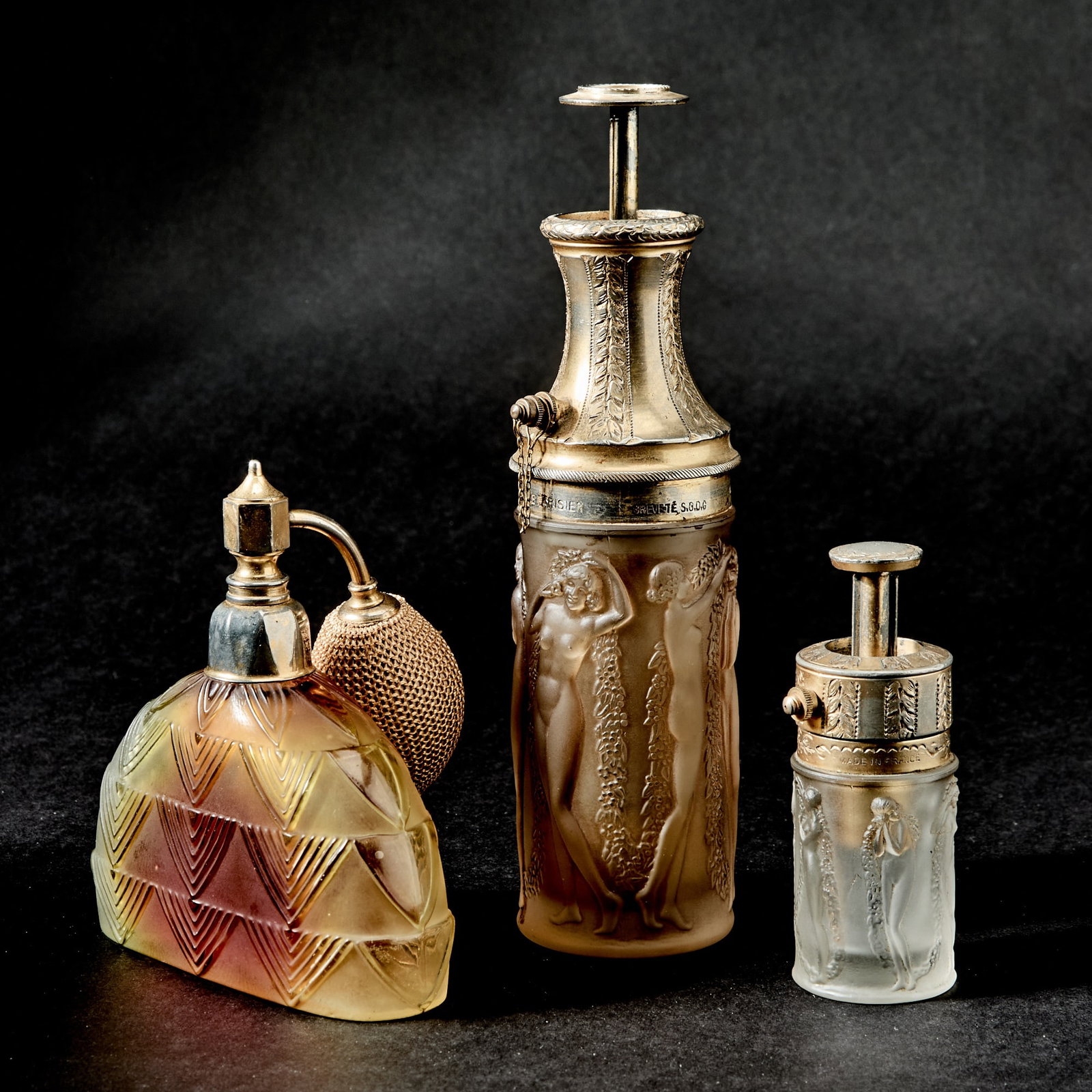 Three Lalique Molded Glass Perfume Atomizers (1 of 5)