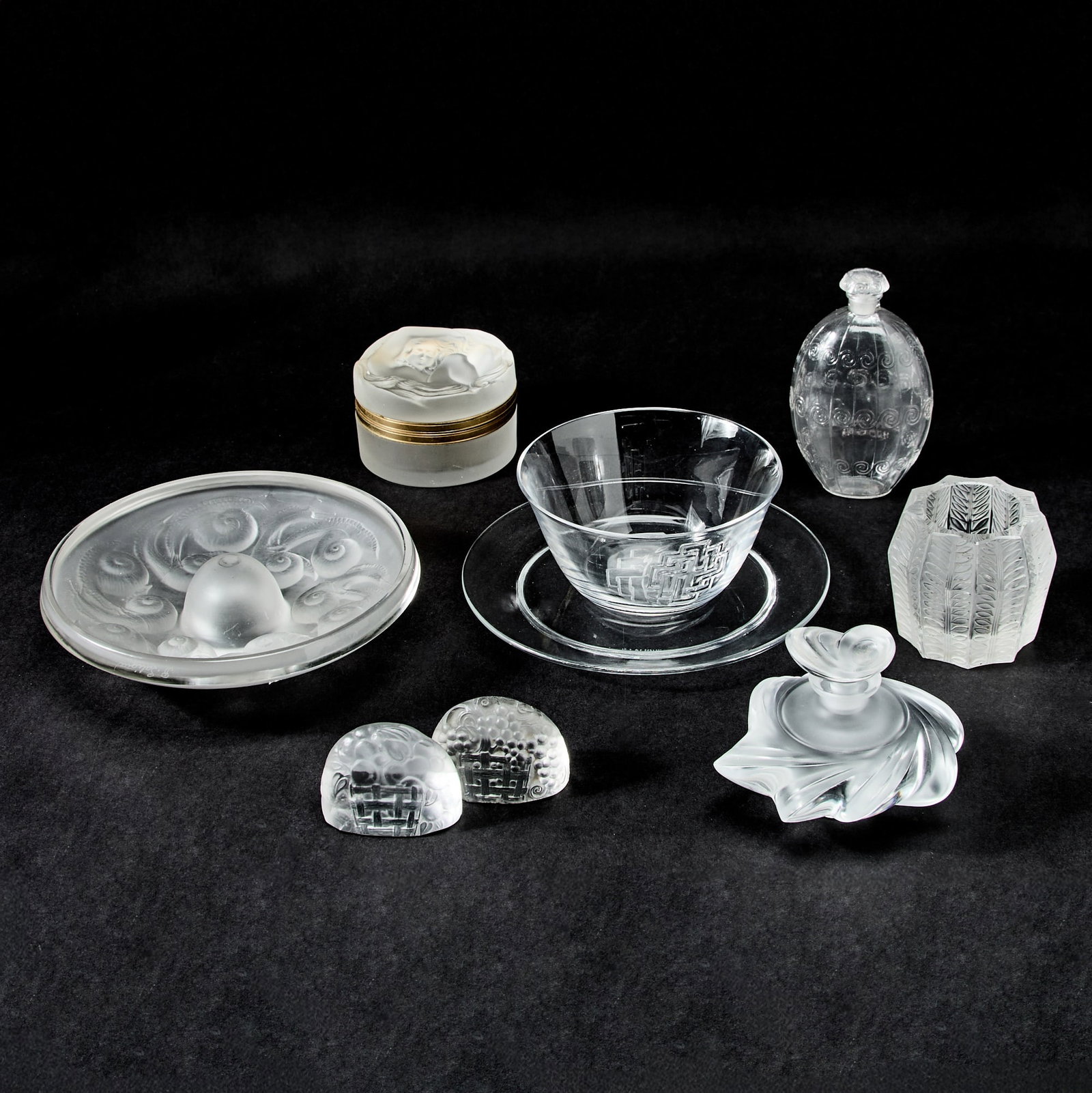 Group of Lalique Molded Glass Table Articles (1 of 8)