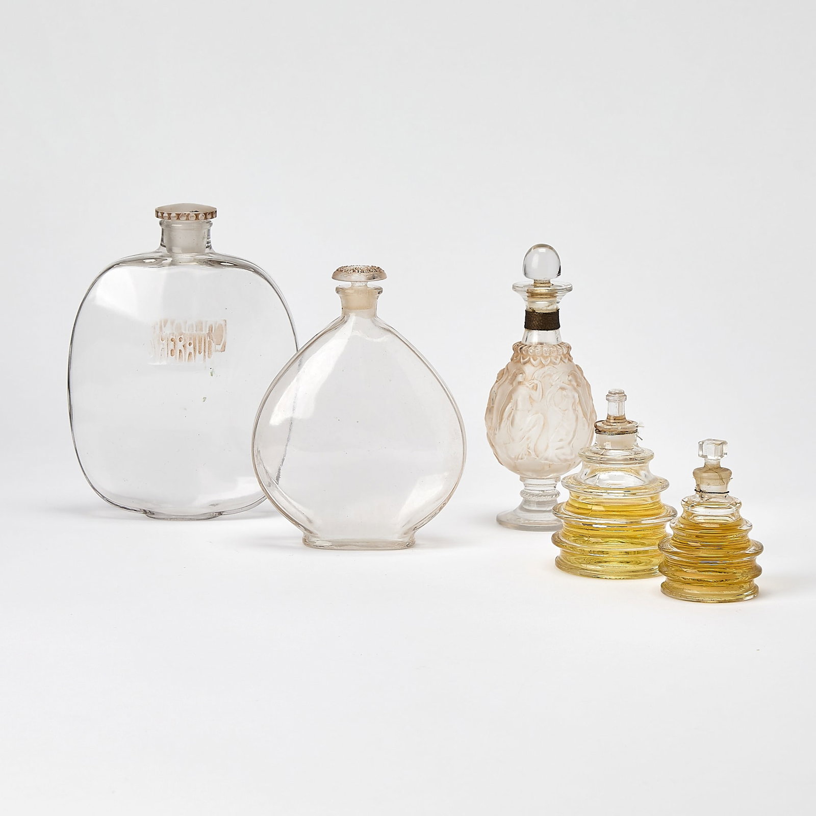 Five Lalique Molded Glass Perfume Bottles (1 of 6)