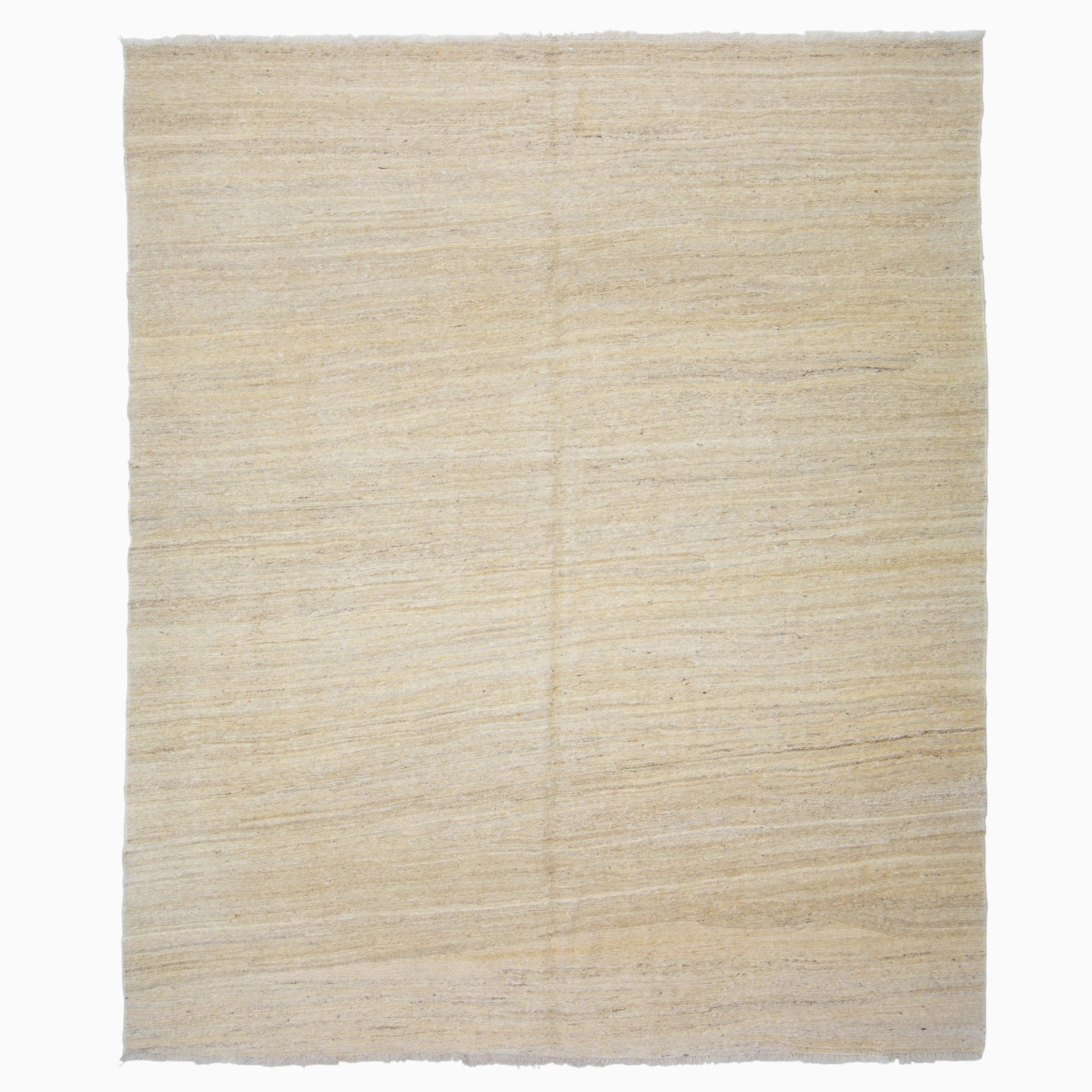 Persian Soumak Carpet: South Iran, 2nd 1/2 20th centuryWith a striated pattern on the monochromatic cream field. (9' 3" x 7' 9")