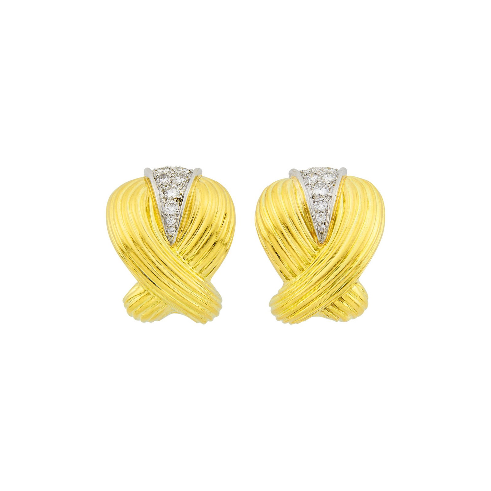 Turi Pair of Gold and Diamond Earrings (1 of 1)