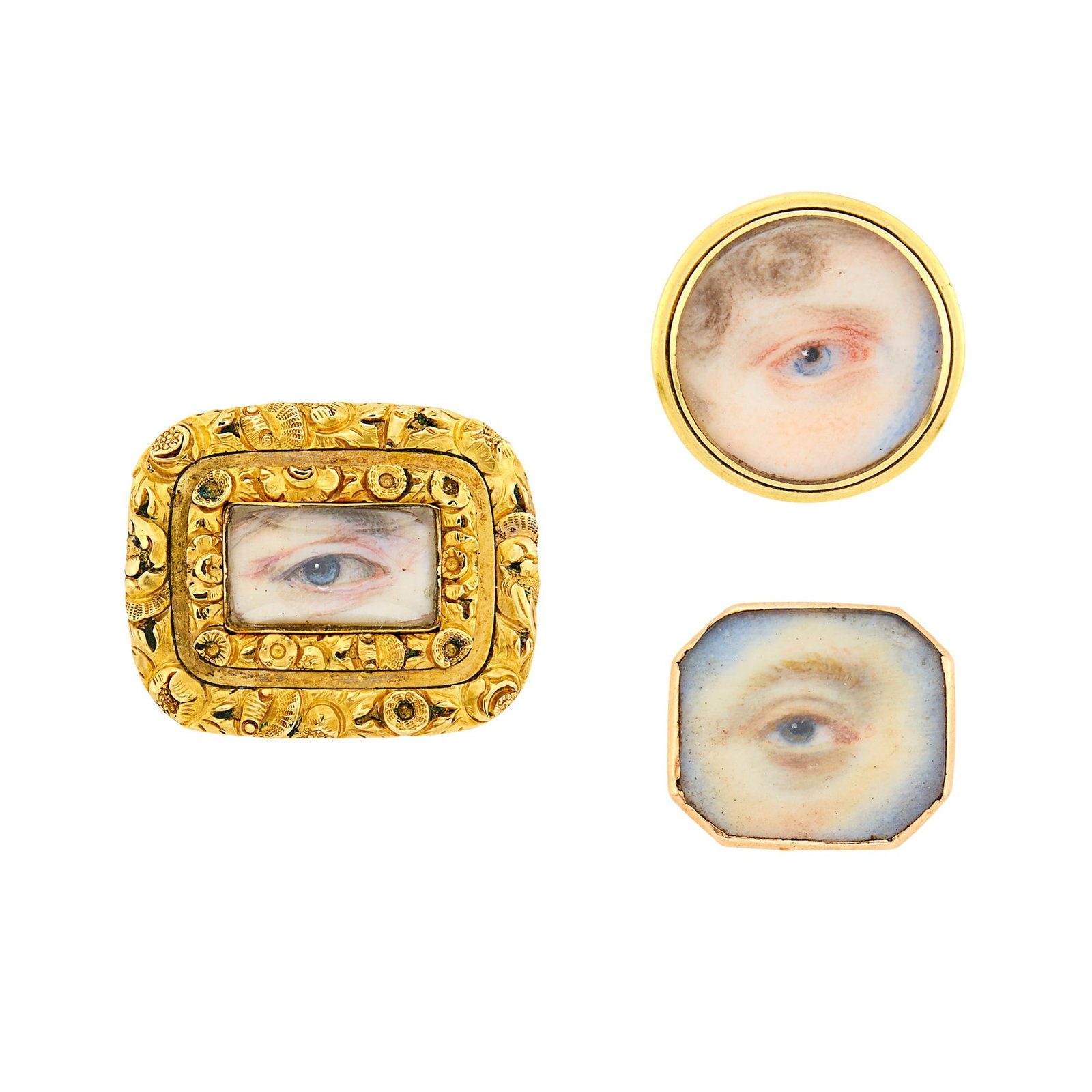 Antique Three Gold 'Lover's Eye' Pins (1 of 1)