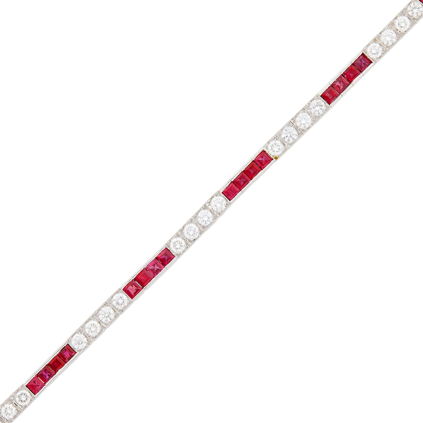 White Gold, Ruby and Diamond Straightline Bracelet (1 of 2)