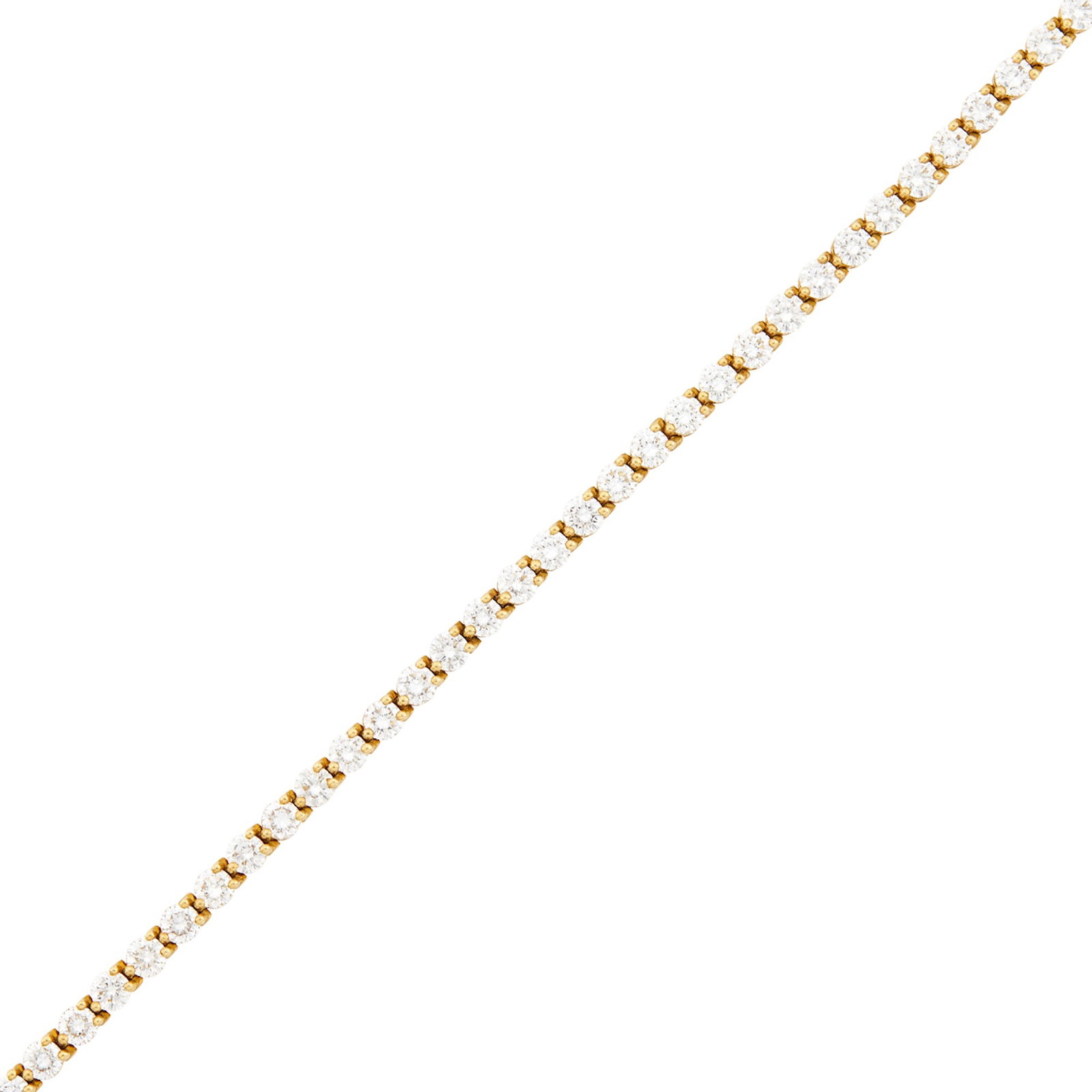 Tiffany & Co. Gold and Diamond Bracelet: 18 kt., 47 round diamonds ap. 5.65 cts., signed Tiffany & Co., ap. 7 dwts. Length 7 inches.