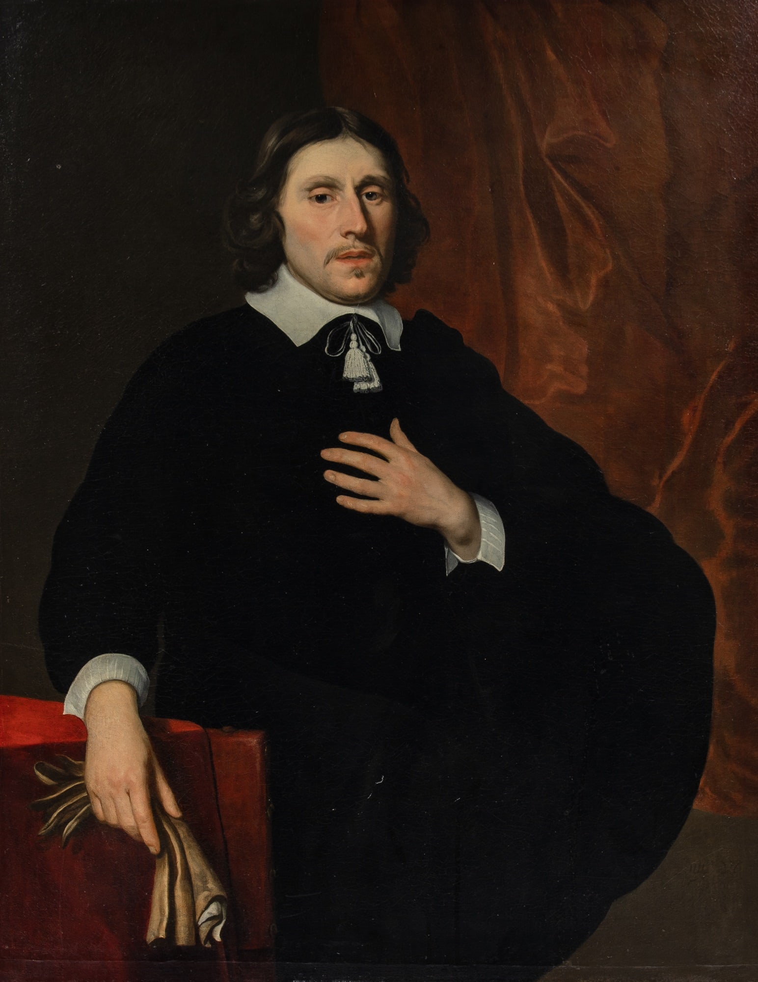 Louis Vallée: Dutch, ca. 1620-1653 Portrait of a Gentleman Oil on canvas Partially signed (lr) 45 1/8 x 35 3/4 inches (114.8 x 91 cm) Frame 57 1/4 x 47 3/4 inches (145.4 x 121.5 cm) Provenance: