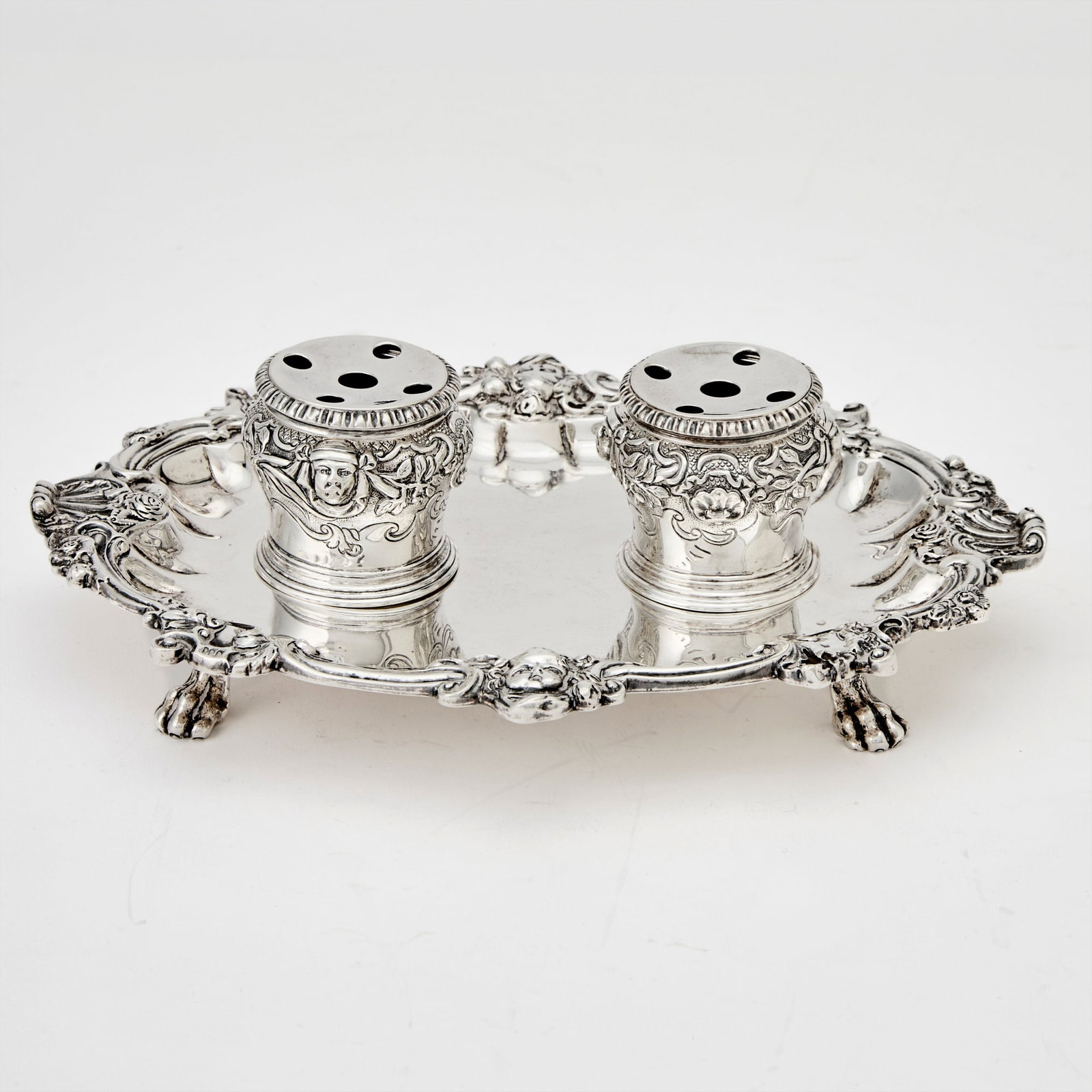 George V Sterling Silver Inkstand (1 of 6)
