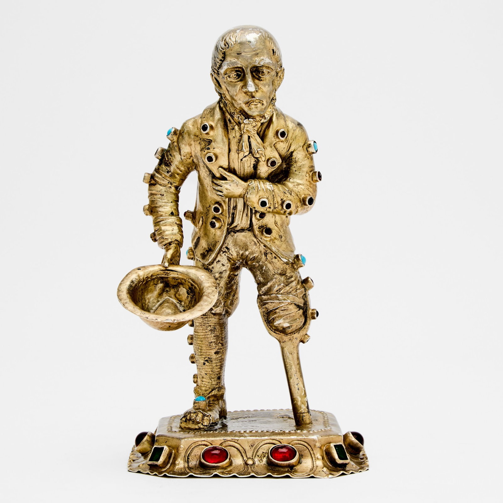 Continental Gem-Set Silver Figure of a Beggar (1 of 4)