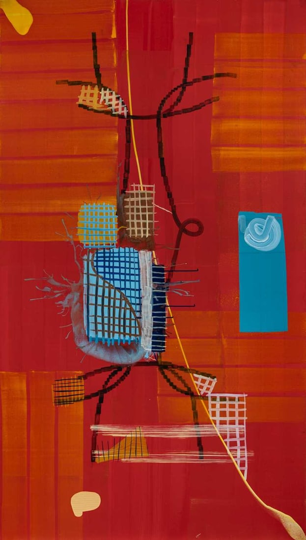 Juan Usle: Spanish/American, b. 1954 Me Recuerdas?, 1993 Signed and dated Usle '93 and inscribed as titled on the reverse Mixed media on canvas stretched to panel 78 x 44 inches (198.1 x 111.8 cm) Unframed