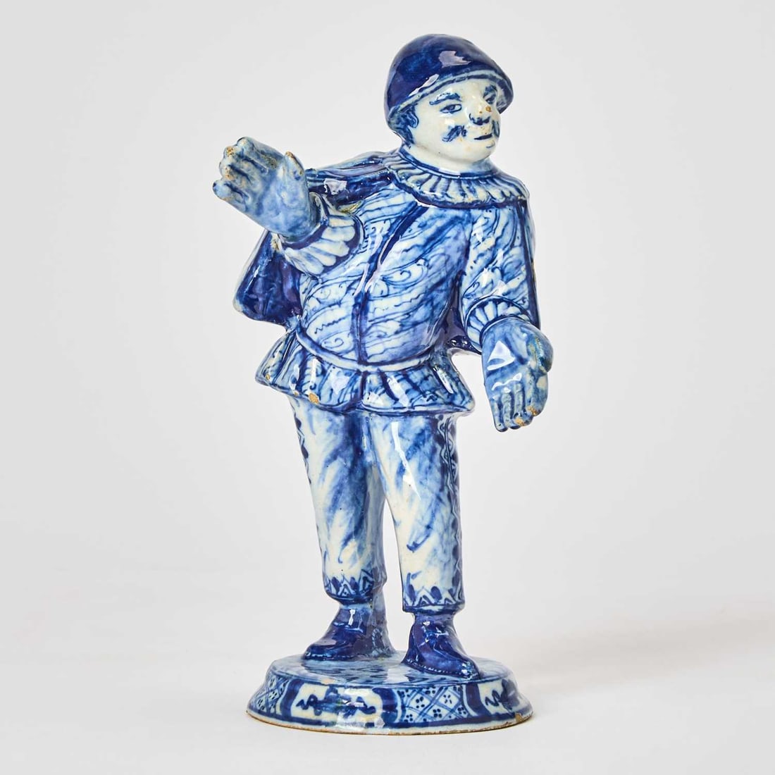 Dutch Delft Blue and White Commedia Dell'Arte Figure (1 of 6)