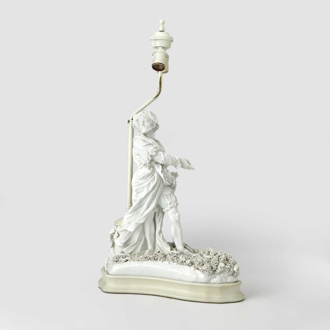 Continental White Figure of a Mendicant Mounted as a Lamp (1 of 3)