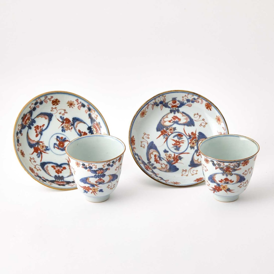 Pair of Chinese Export Porcelain Imari Wine Cups and Saucers (1 of 3)