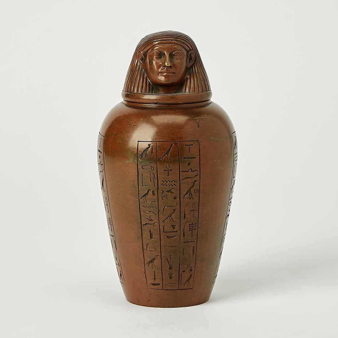 French ‘Egyptian Revival’ Patinated Bronze Canopic Jar (1 of 6)