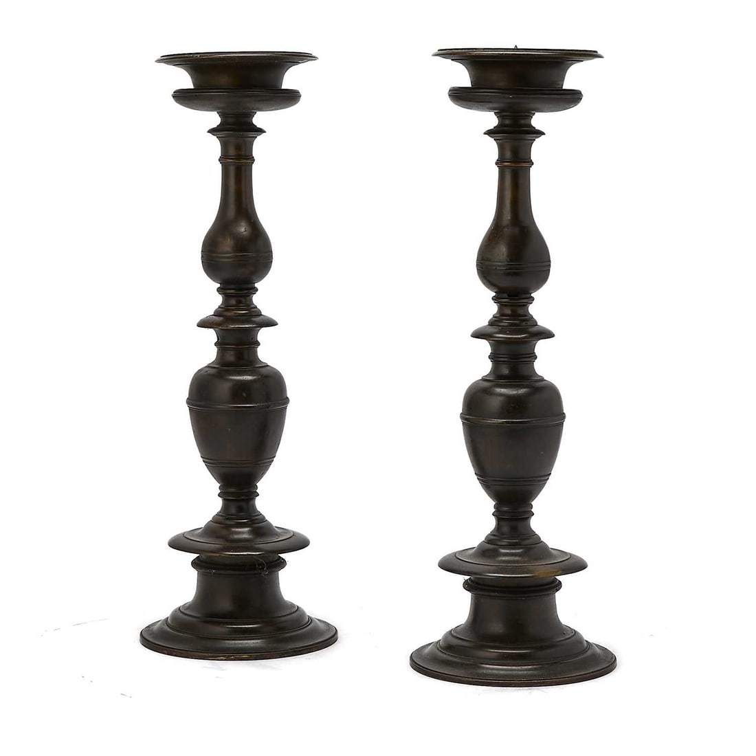 Pair of Italian Baroque Style Brass Candlesticks (1 of 4)