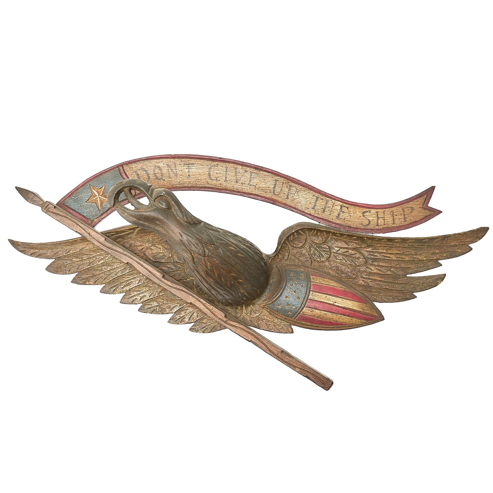 Carved and Painted Spreadwing Eagle Plaque (1 of 5)