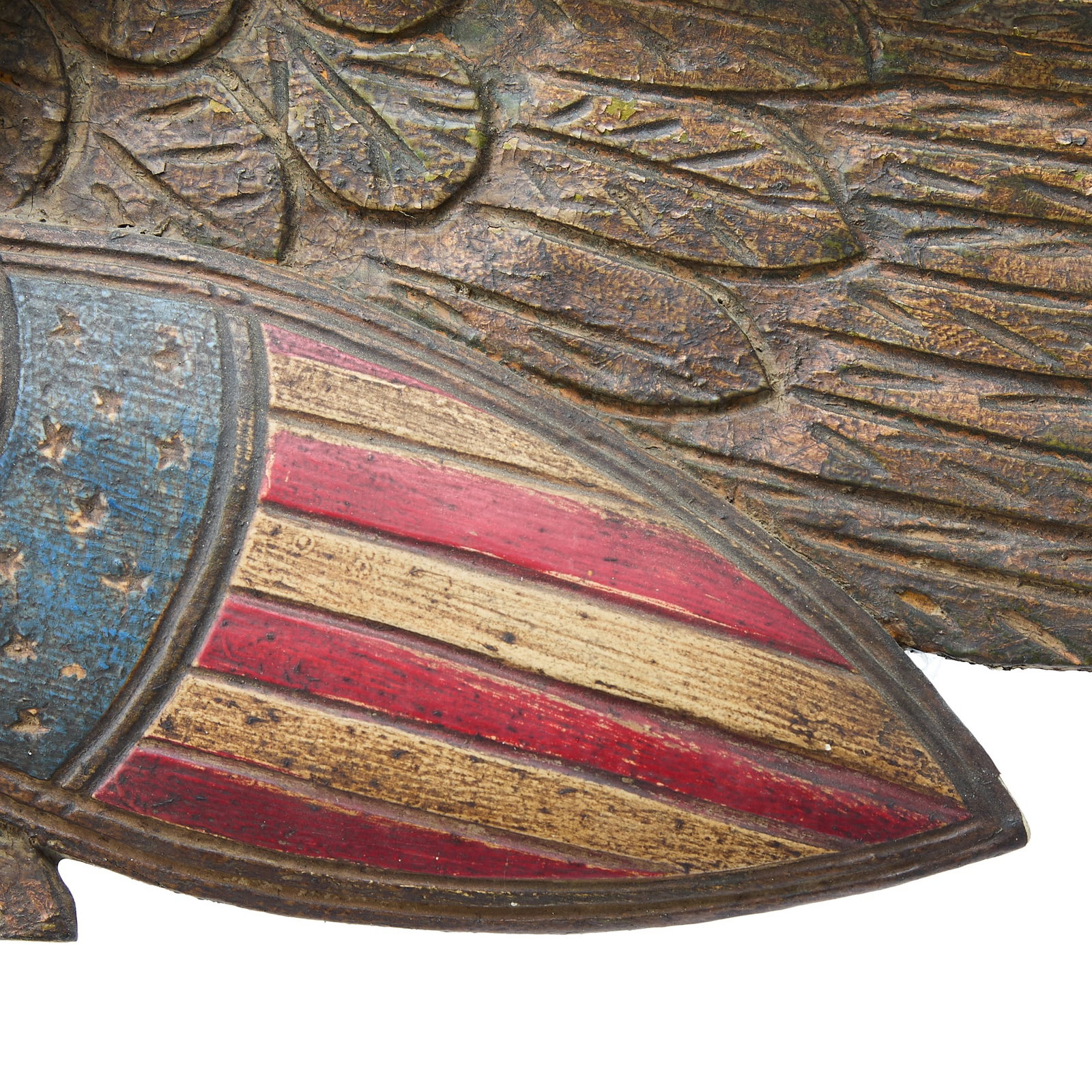 Carved and Painted Spreadwing Eagle Plaque - 5