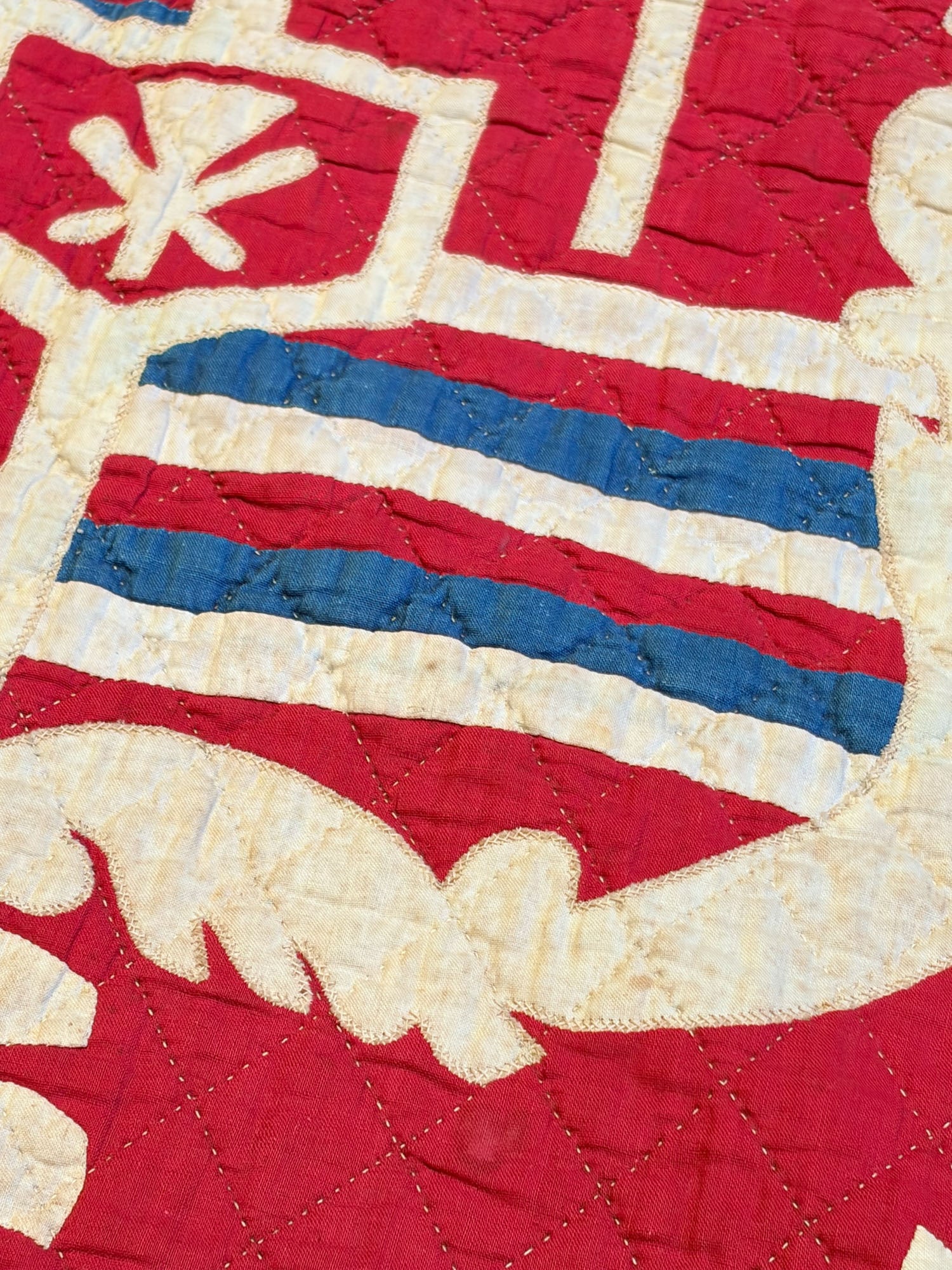 Pieced and Appliqued Cotton Hawai'ian Pre-Statehood Flag Quilt - 13