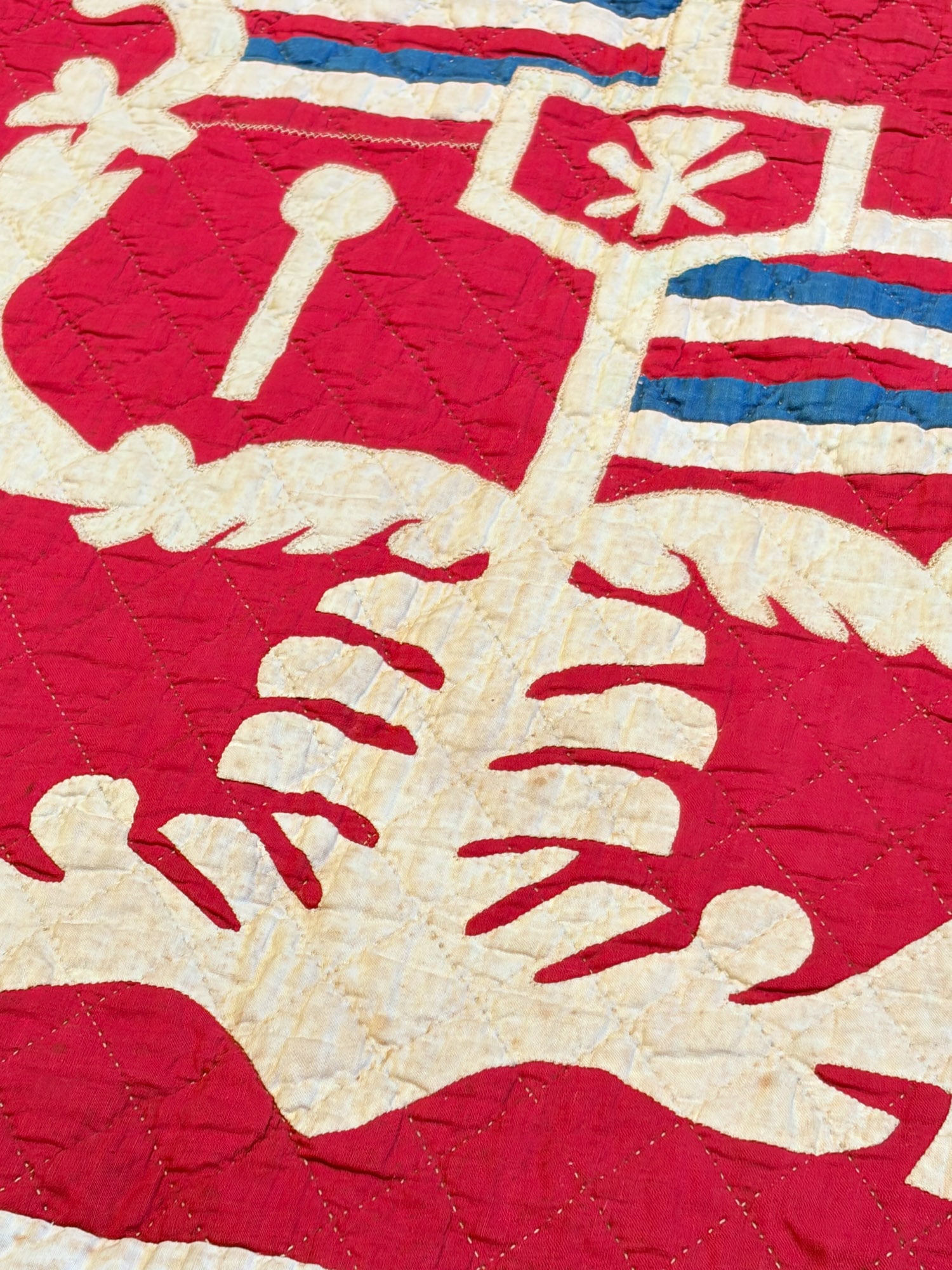 Pieced and Appliqued Cotton Hawai'ian Pre-Statehood Flag Quilt - 9