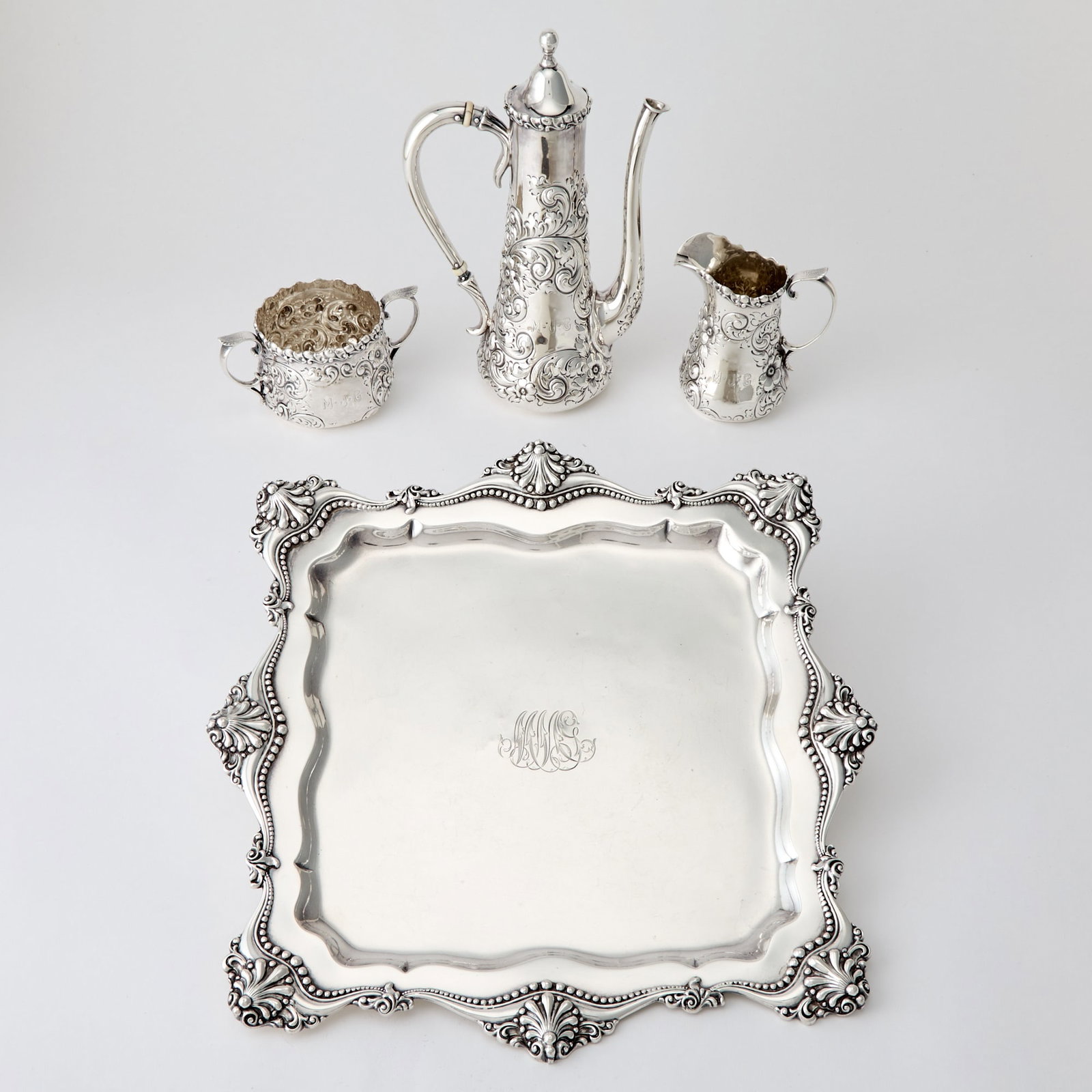 American Sterling Silver Demitasse Service and a Black, Starr & Frost Sterling Silver Tray (1 of 6)