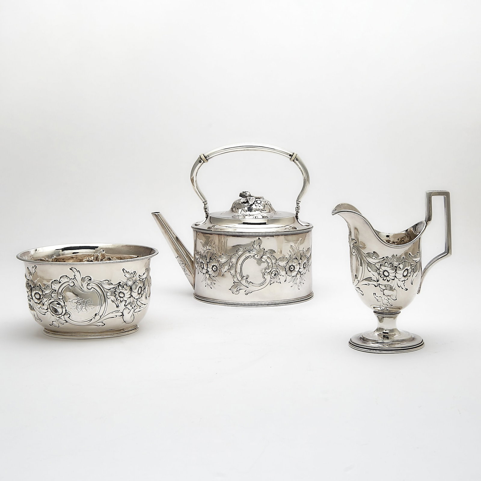 J.C. Moore for Tiffany, Young & Ellis Silver Tea Service (1 of 6)