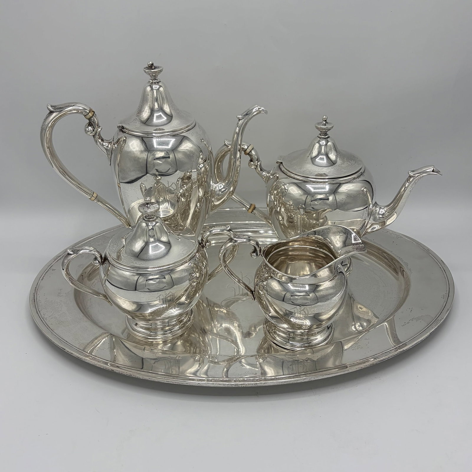 Gorham Sterling Silver "Puritan" Pattern Tea and Coffee Service (1 of 2)