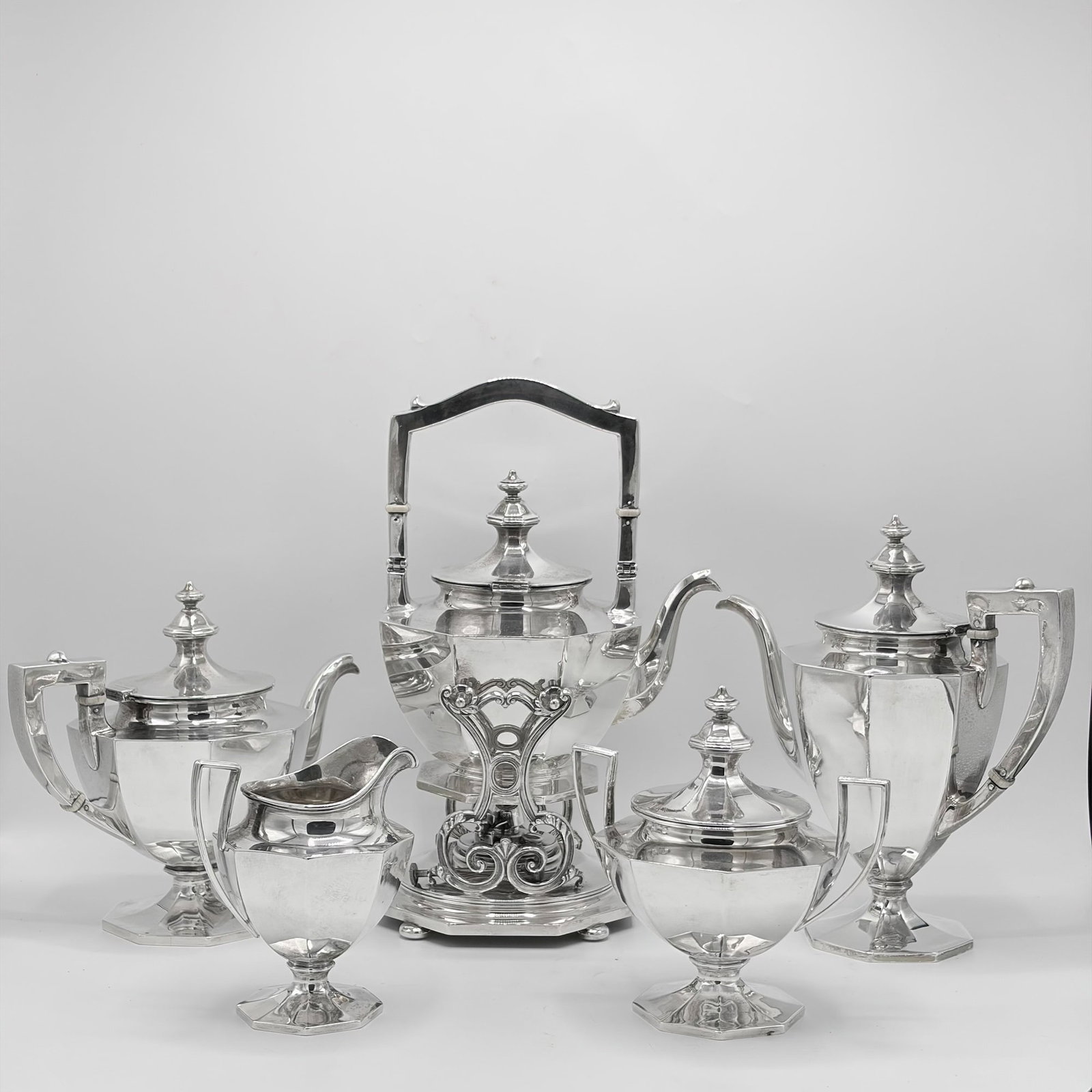 Gorham Sterling Silver "Plymouth" Pattern Tea and Coffee Service (1 of 10)