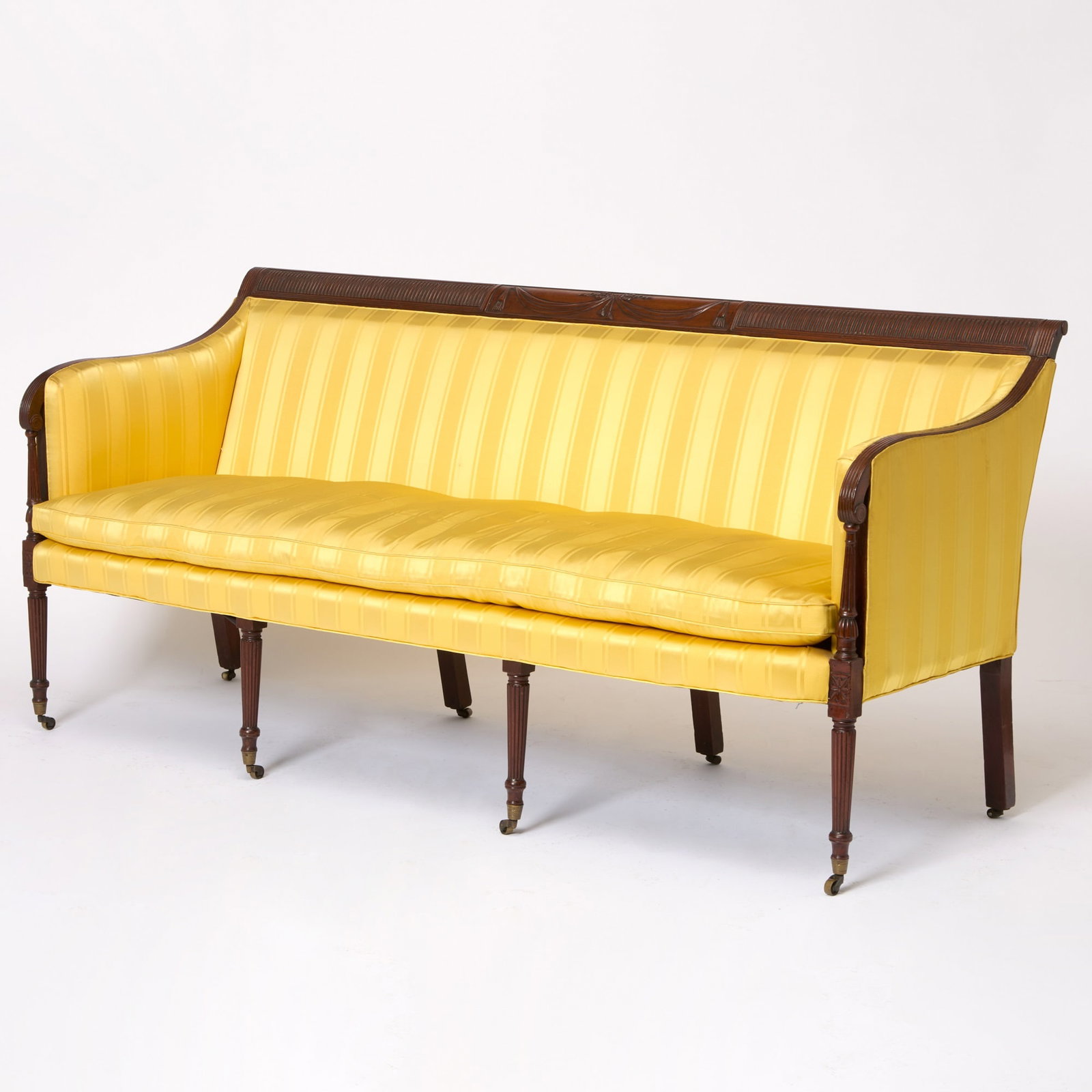Federal Carved Mahogany Upholstered Sofa (1 of 6)