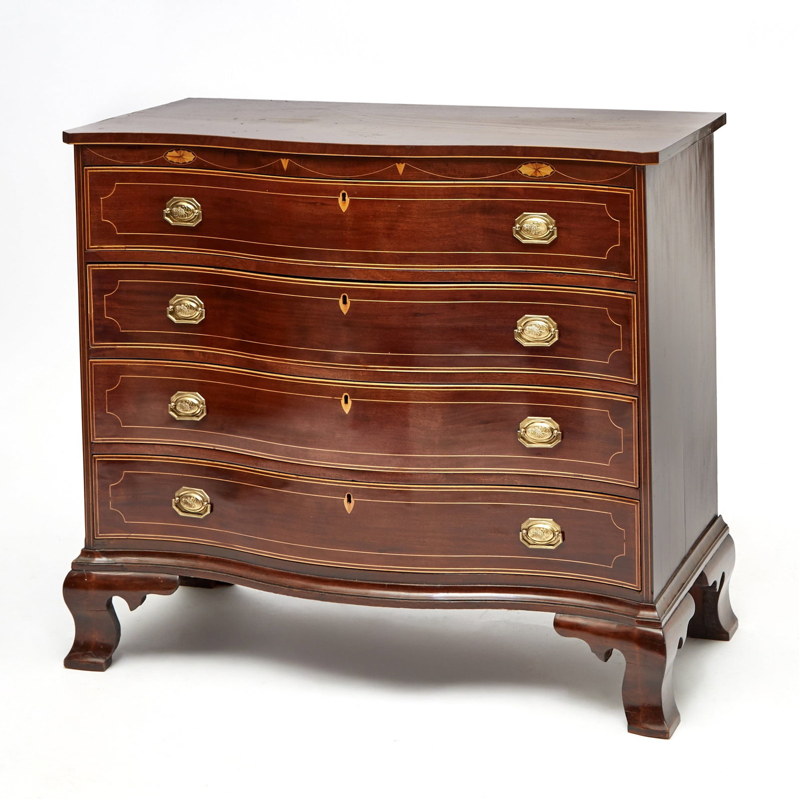 Federal Inlaid Mahogany Serpentine Chest of Drawers (1 of 5)