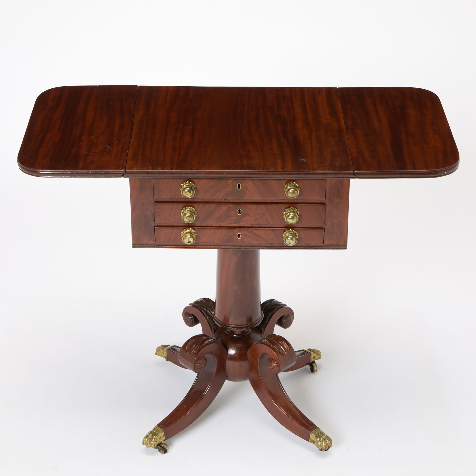 Classical Mahogany Three Drawer Work Table - 6