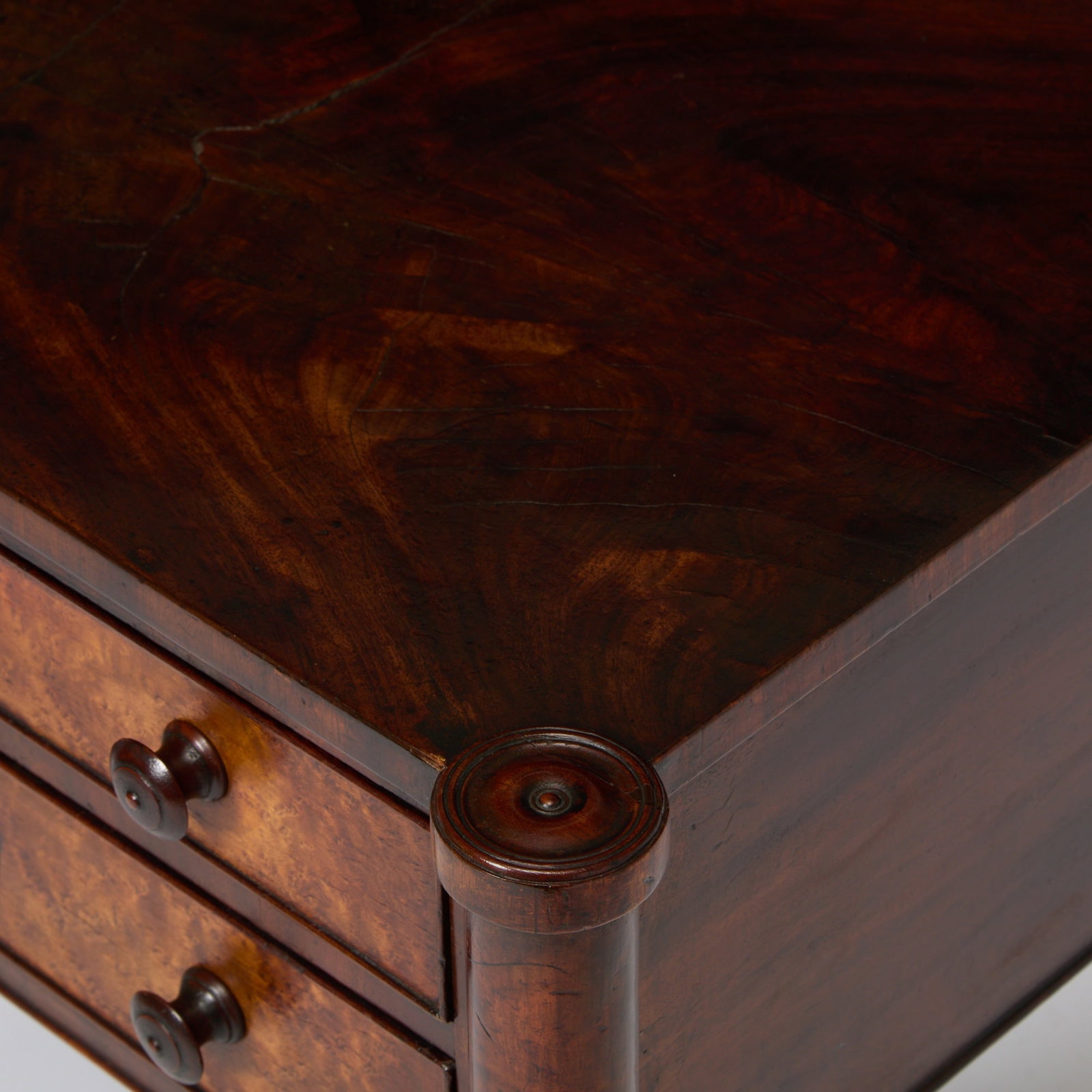 Classical Mahogany and Bird's-Eye-Maple Work Table - 2