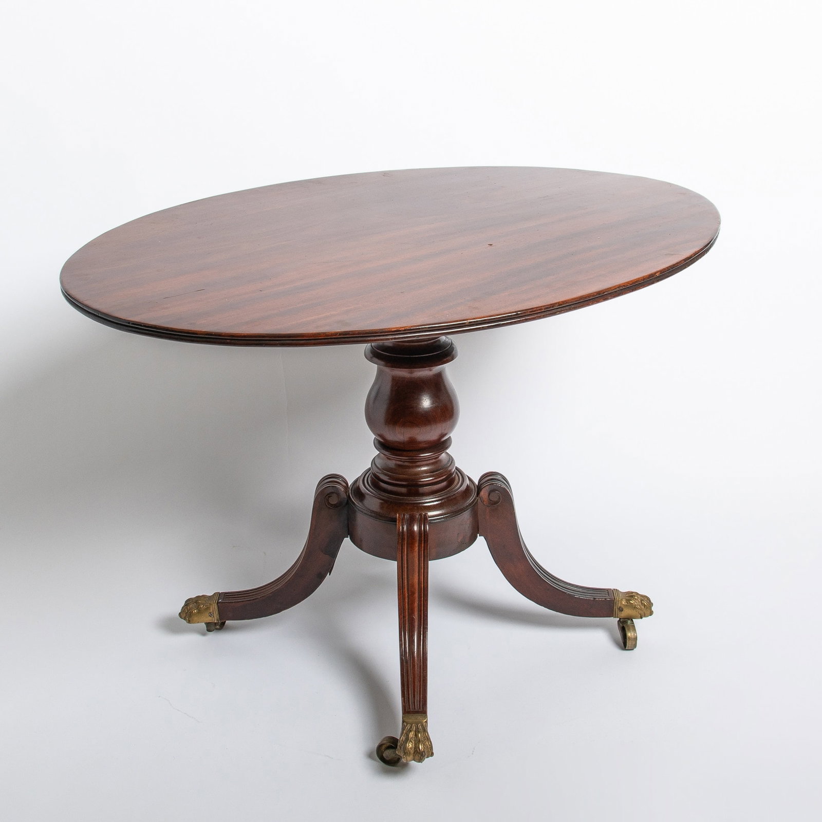 Classical Mahogany Oval Top Center Table - 4
