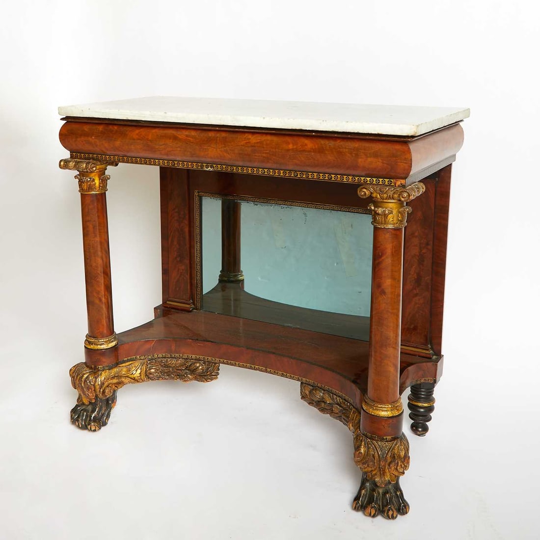 Classical Mahogany Marble Top Pier Table (1 of 6)