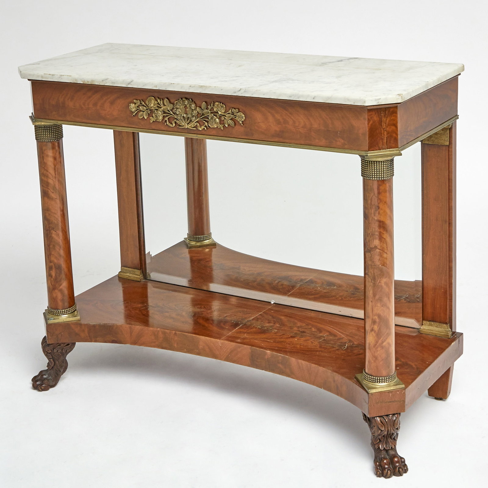 Classical Mahogany Marble Top Pier Table (1 of 4)