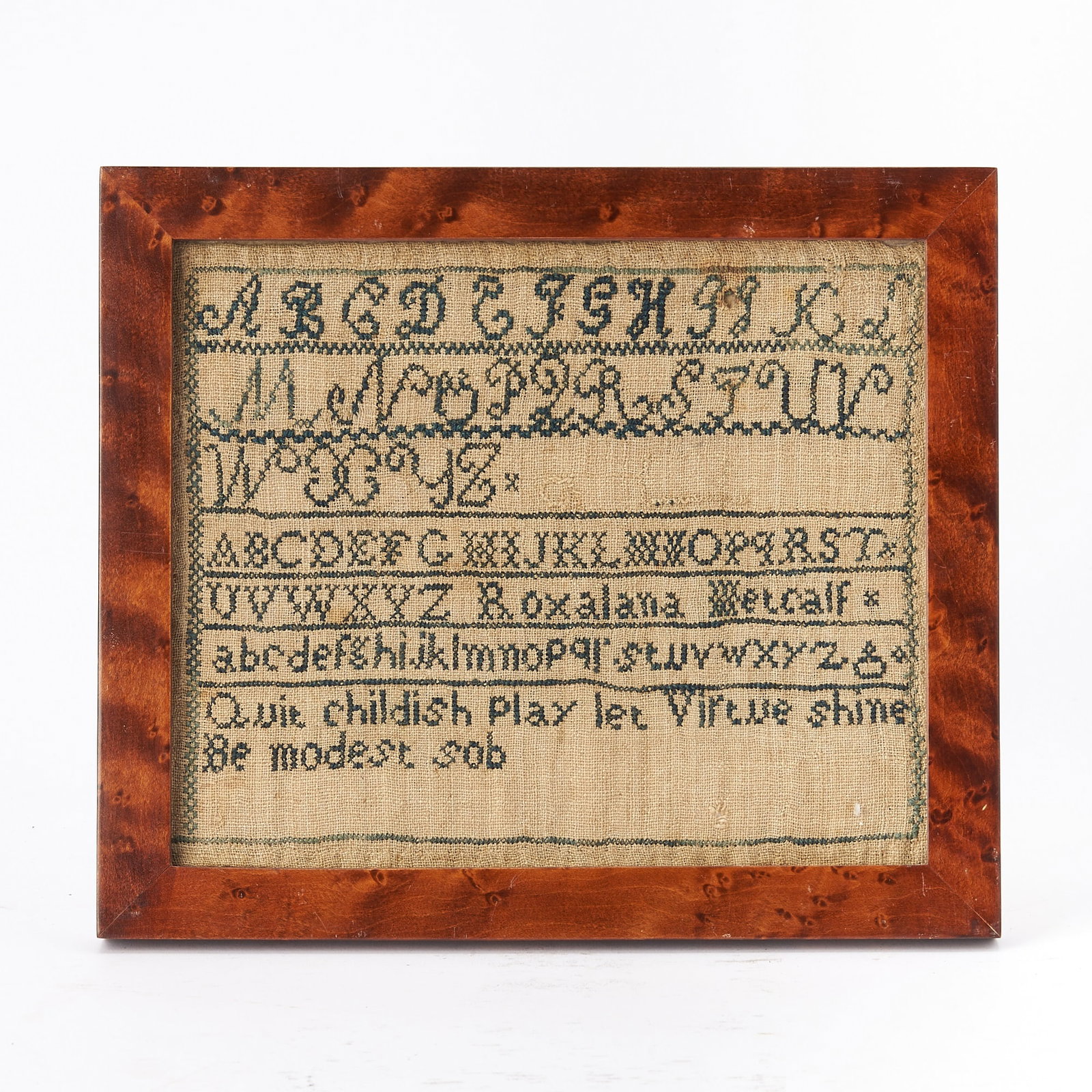 Needlework Sampler "Roxalana Metcalf" (1 of 1)