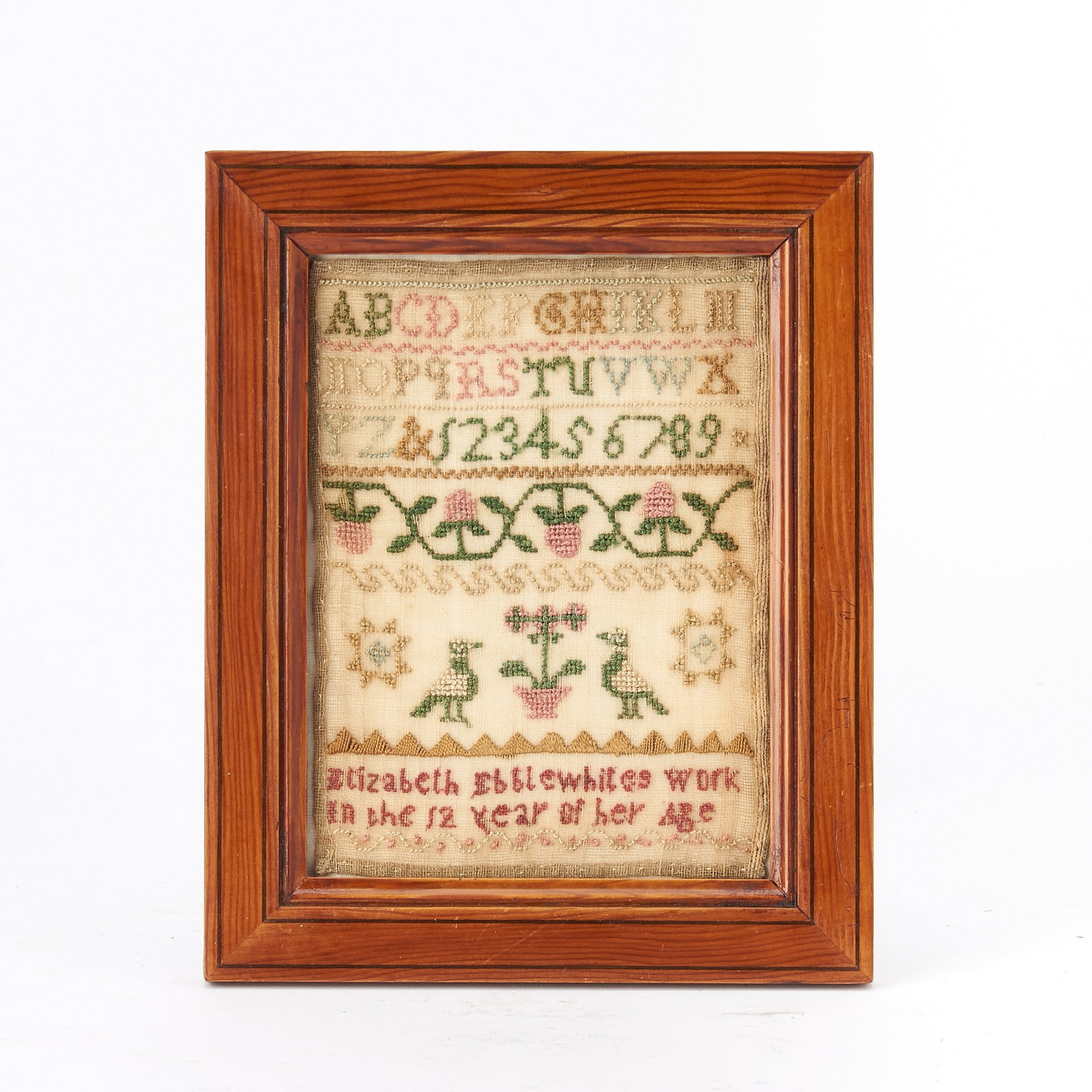 Miniature Needlework Sampler "Elizabeth Ebblewhite" (1 of 1)