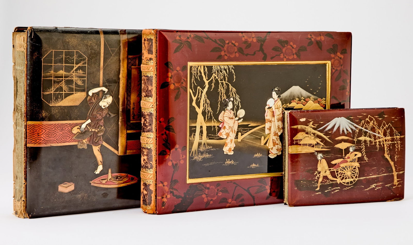 Three lacquered Japanese photo albums (1 of 8)