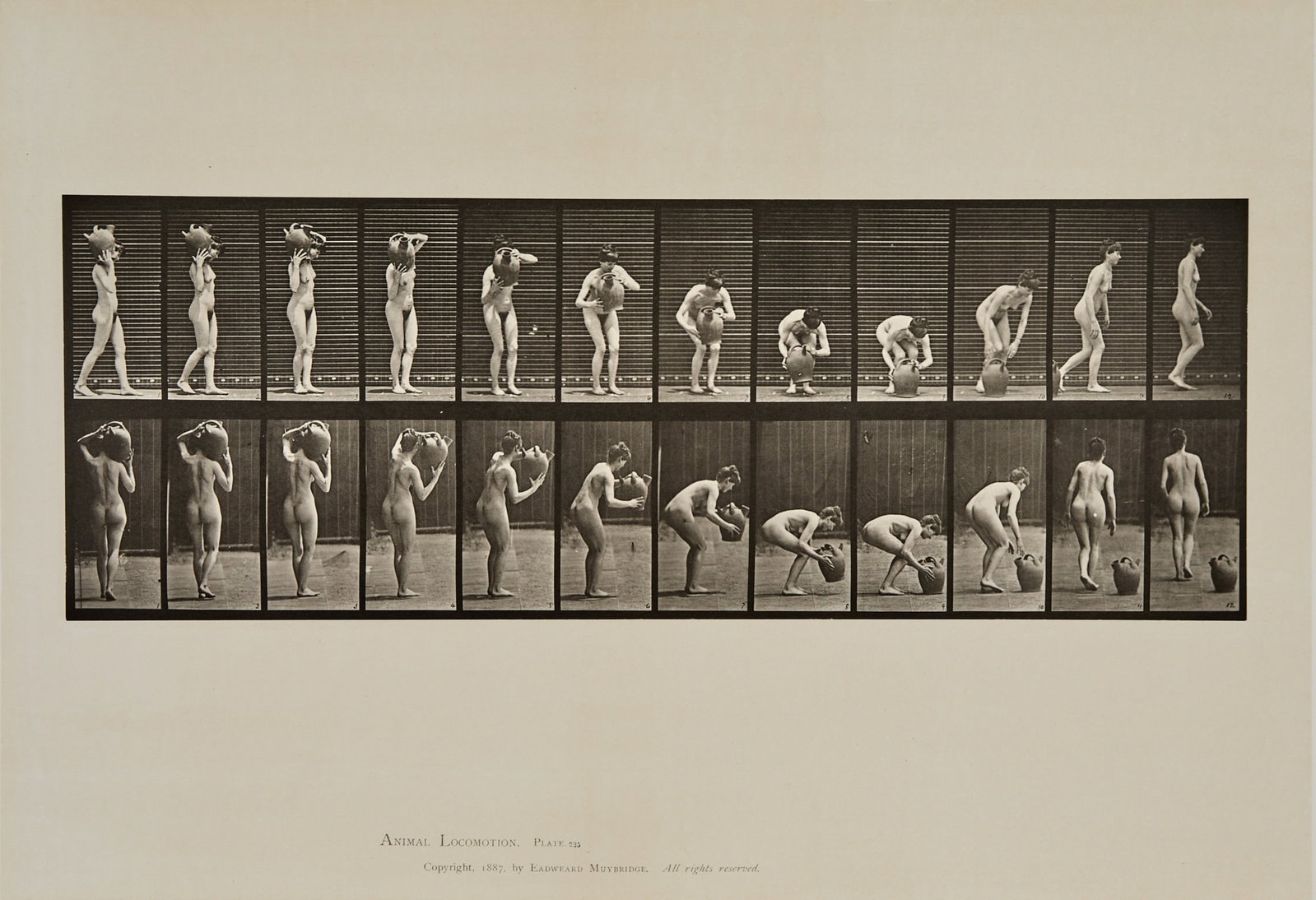 Group of four plates from Muybridge's Human and Animal Locomotion (1 of 8)