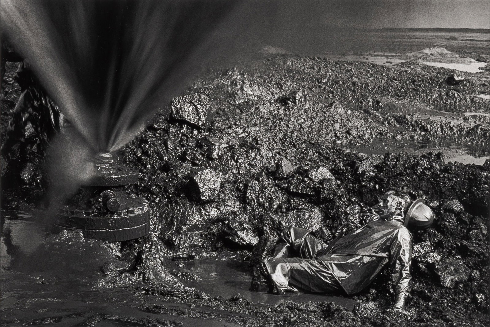 Sebastiao Salgado, Fallen Worker, Kuwait Oil Fields, 1991 (1 of 2)