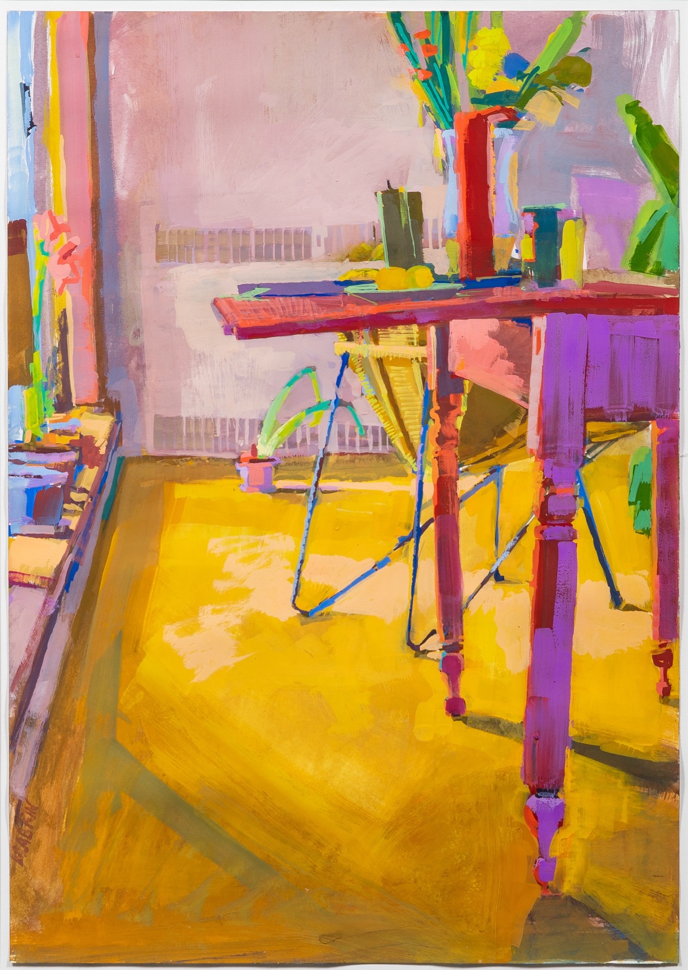 Catherine Drabkin: American, b. 1959 Two Lemons and a Chair from Forest Hill Road, 2001 Signed DRABKIN (ll) Gouache on paper 20 x 14 inches (50.8 x 35.6 cm) Provenance: Kraushaar Galleries, New York (Framed 29 x 23