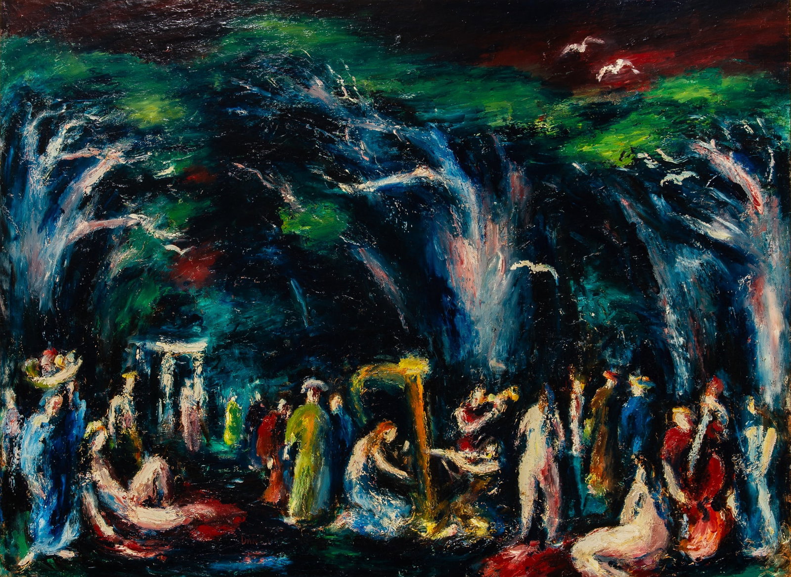 Dan (David Stookey) Lutz: Canadian, 1906-1978 Sylvan Glade, circa 1945 Signed Dan Lutz (lc) Oil on canvas 30 x 40 inches (76.2 x 101.6 cm) Provenance: Arlington Gallery, Santa Barbara, California (Fram
