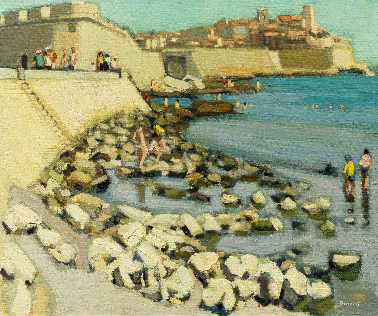Michel Dureuil: French, 1929-2011 Le Bastion Saint-Andr? Signed Dureuil (lr) Oil on canvas 22 1/2 x 26 3/4 inches (57.2 x 67.9 cm) Provenance: Wally F. Galleries, New York (Framed 31 1/2 x 36 inches)