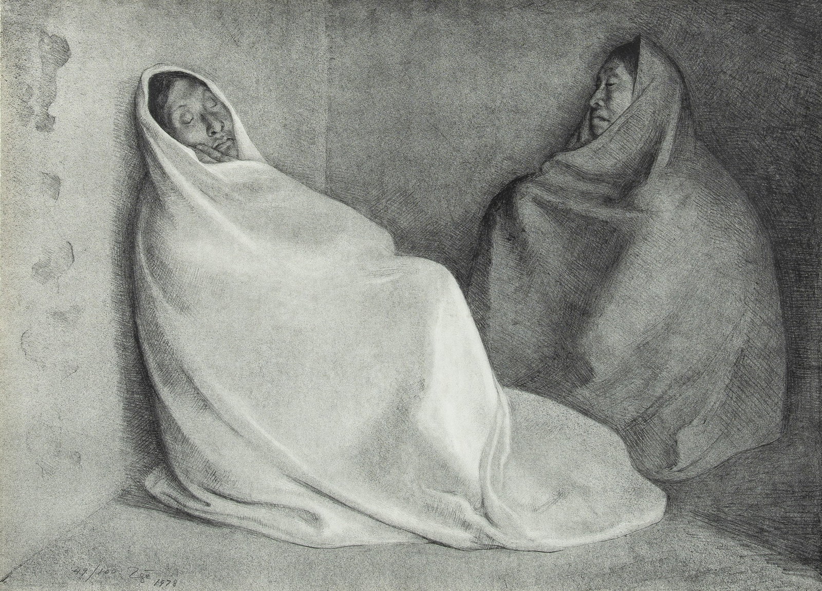 Francisco Z??iga (1912-1998): DOS MUJERES SENTADAS (TWO SEATED WOMEN) (BREWSTER 41) Color lithograph, 1978, on Copperplate Deluxe paper, signed, dated and numbered 49/100, printed by Kyron, S. A., Mexico D. F., published by