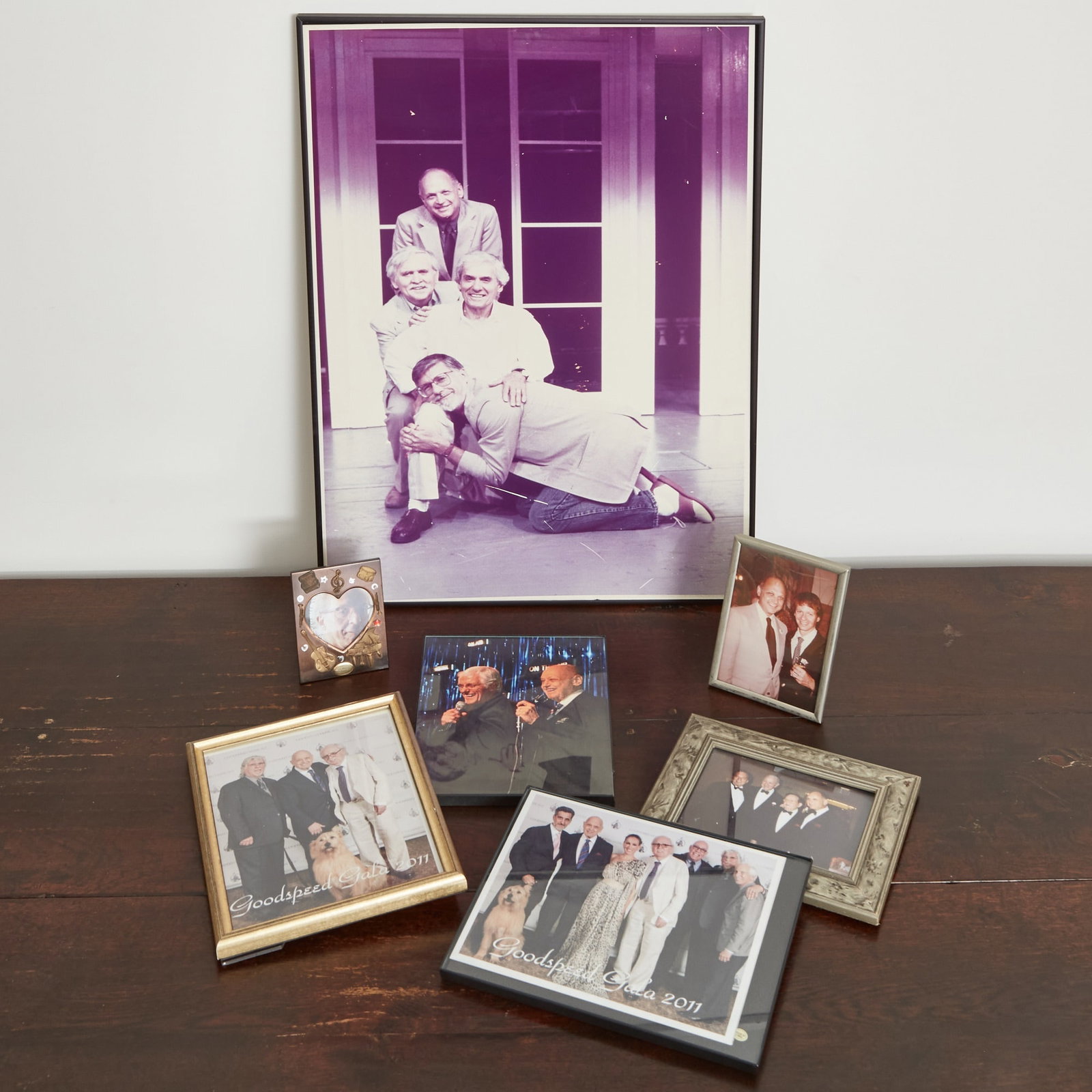 A group of photographs of Charles Strouse with celebrities: A group of photographs of Charles Strouse with celebrities. Seven examples. Includes Martin Charnin, Sarah Jessica Parker, and others.