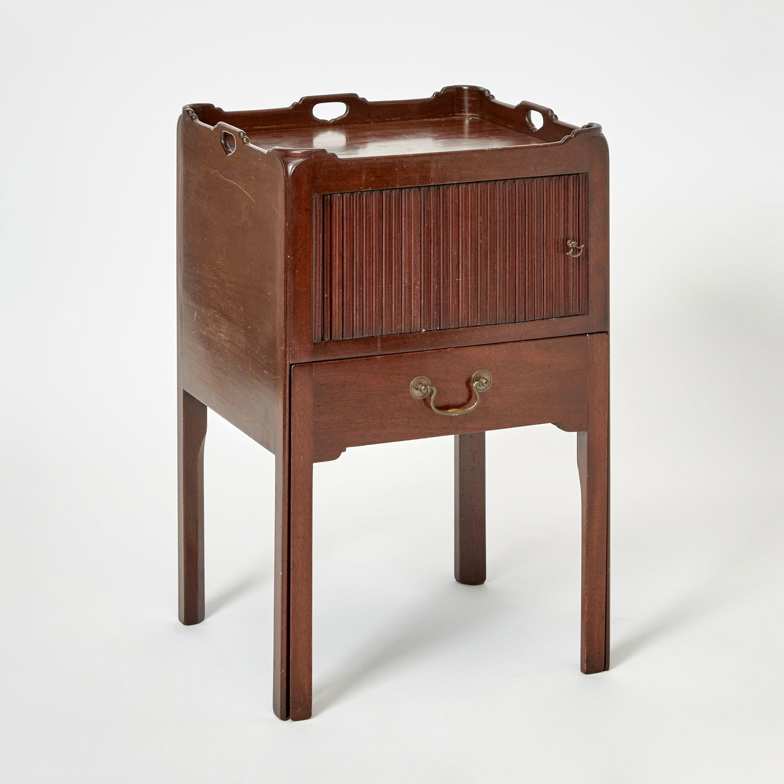 George III Mahogany Tambour Door Commode (1 of 4)