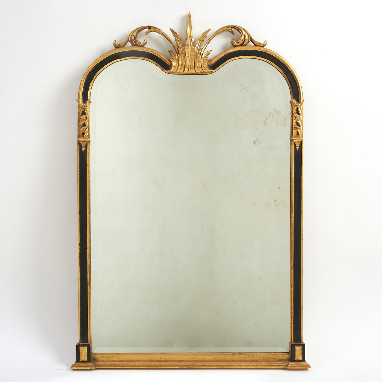 Queen Anne Style Parcel Gilt and Ebonized Mirror (1 of 3)