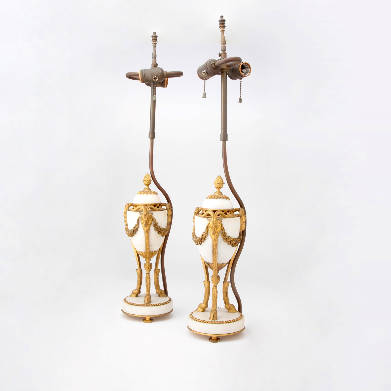 Pair of Louis XVI Style Gilt-Metal Mounted Marble Lamps (1 of 2)