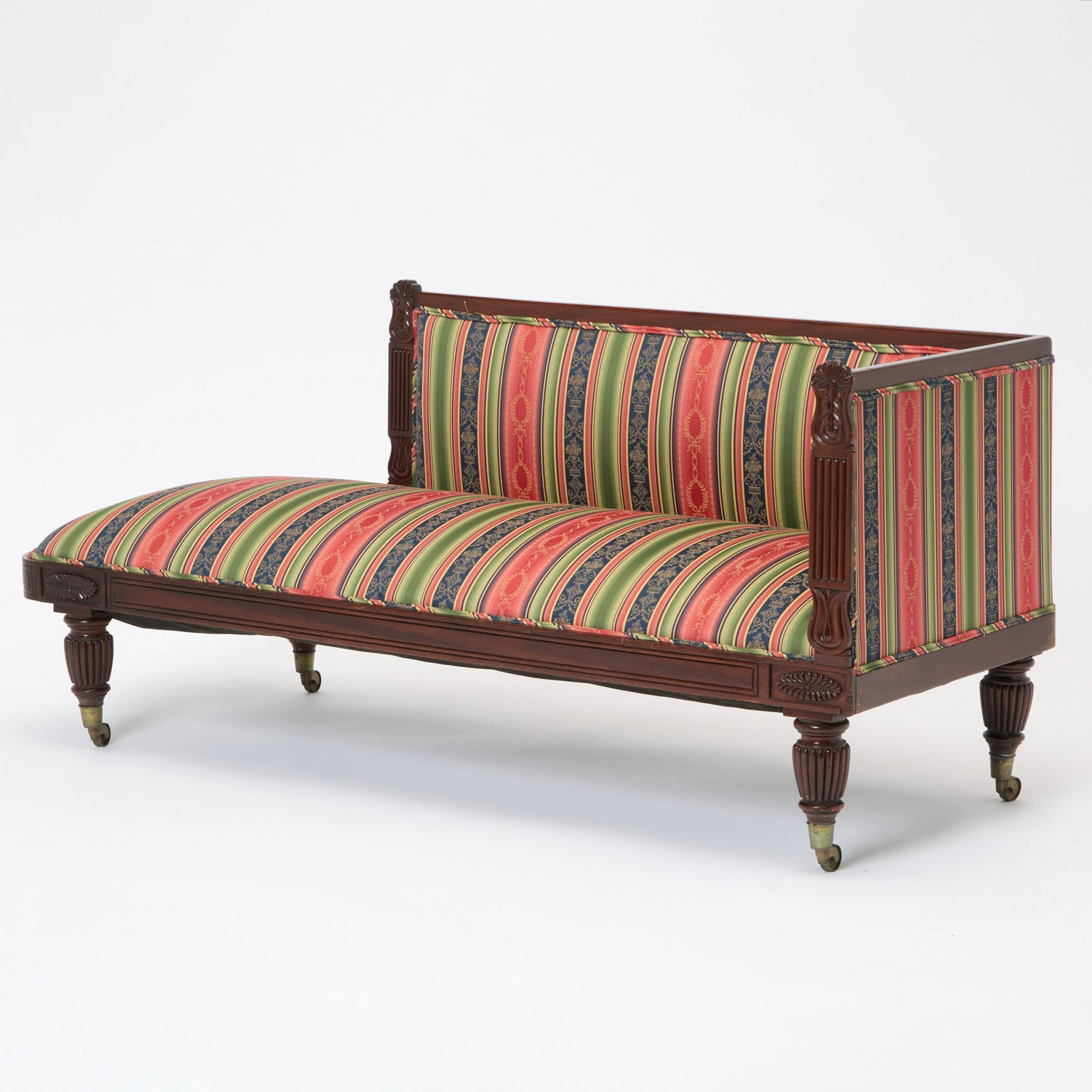 Regency Style Upholstered Mahogany Settee (1 of 6)